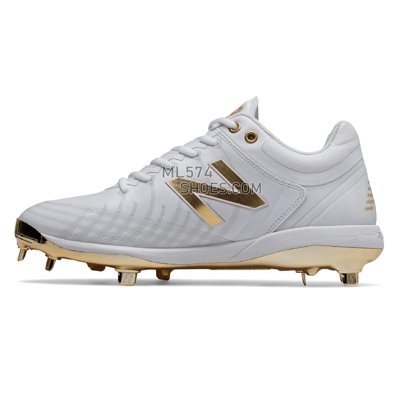 New Balance 4040v5 Hole in the Wall Gang - Men's Baseball Turf - White with Gold - L4040WG5