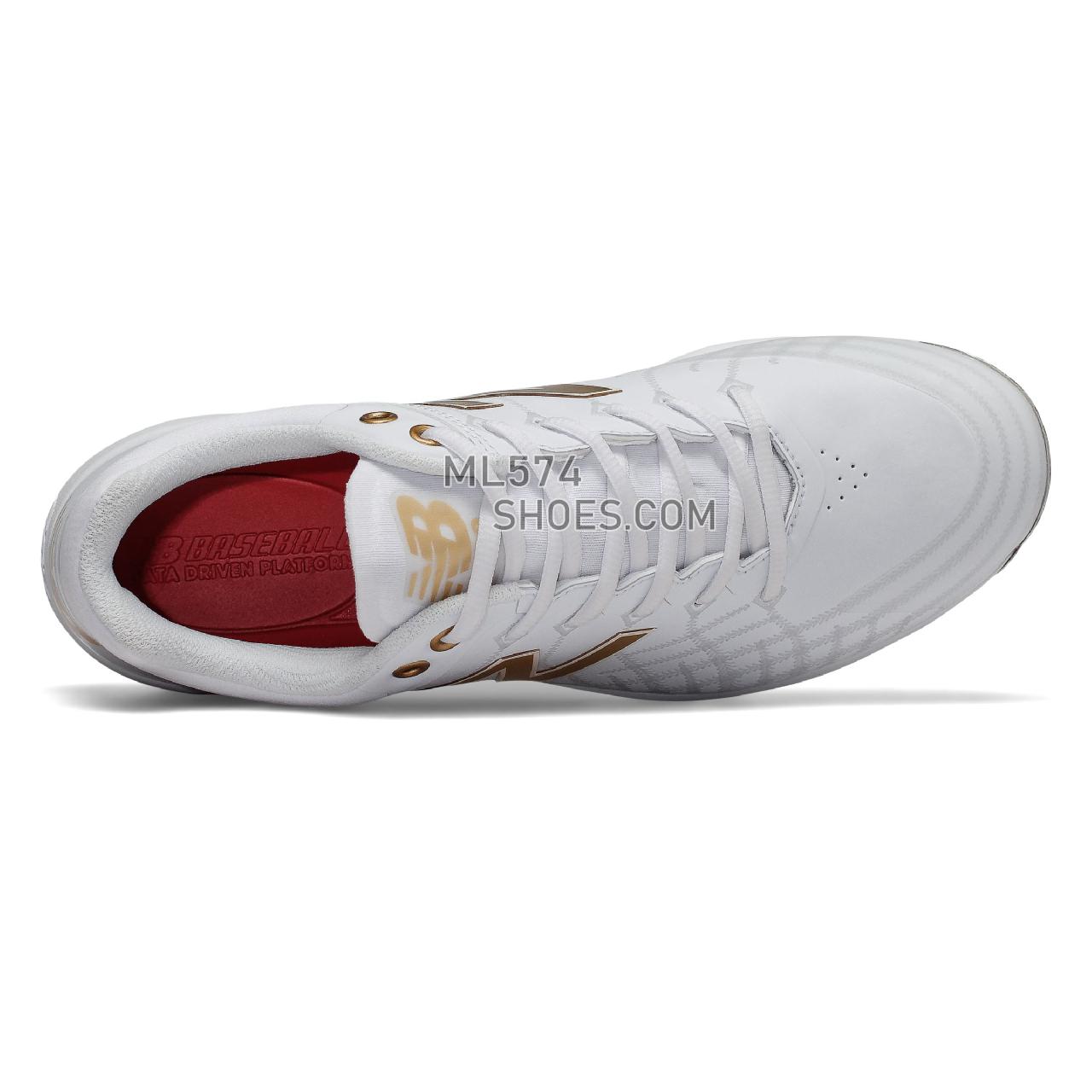 New Balance 4040v5 Hole in the Wall Gang - Men's Baseball Turf - White with Gold - L4040WG5