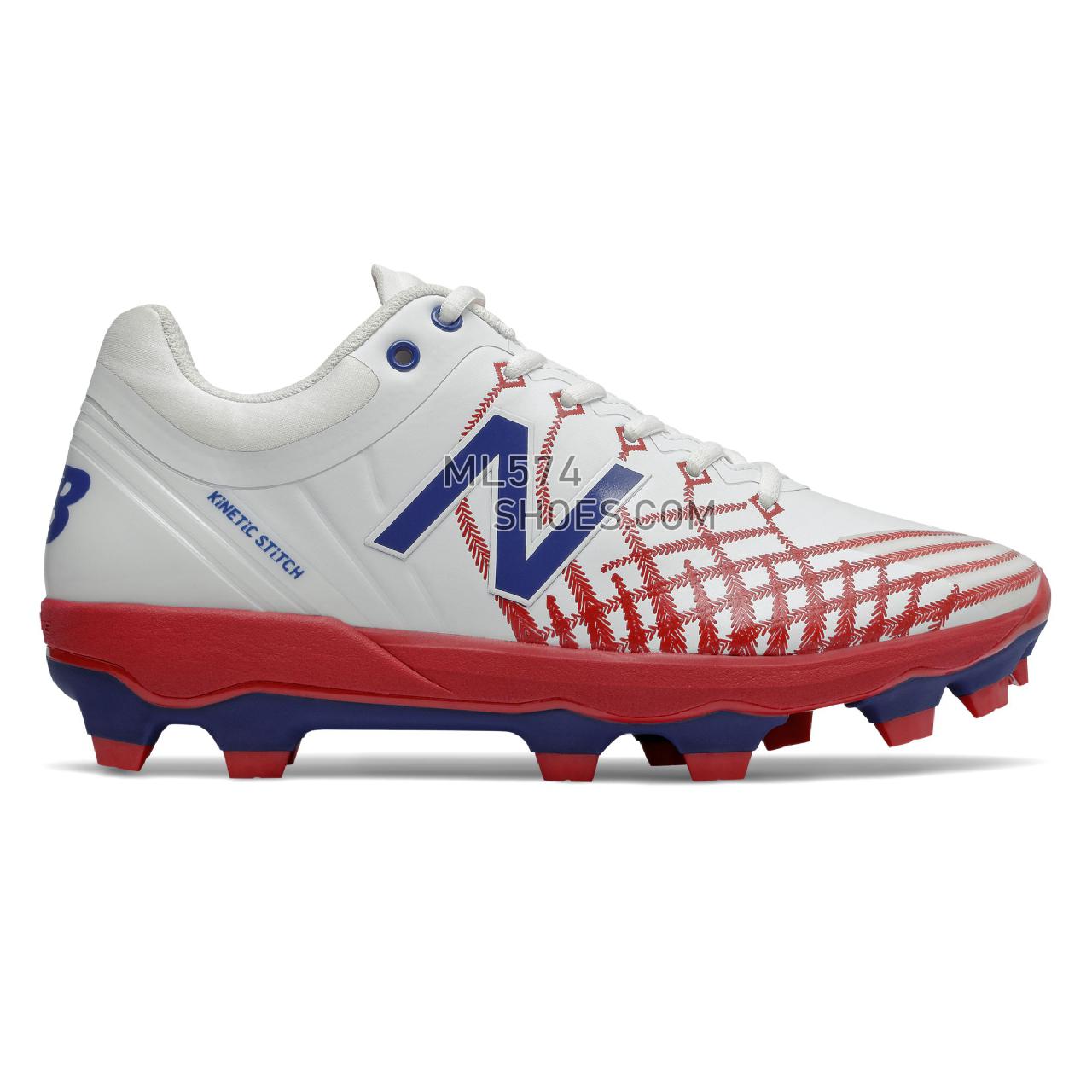 New Balance 4040v5 - Men's Baseball Turf - Red with Royal Blue and White - PL4040PR