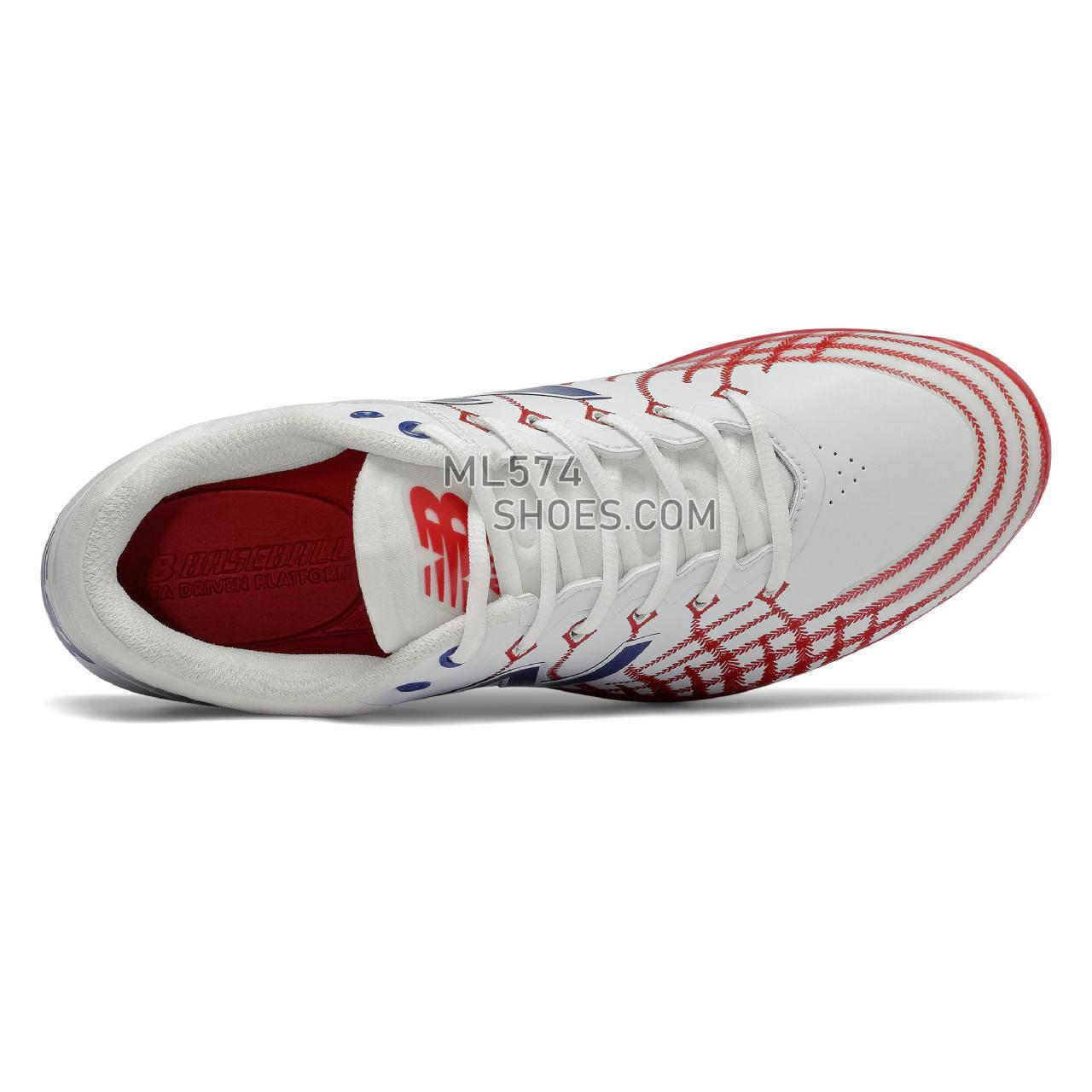 New Balance 4040v5 - Men's Baseball Turf - Red with Royal Blue and White - PL4040PR