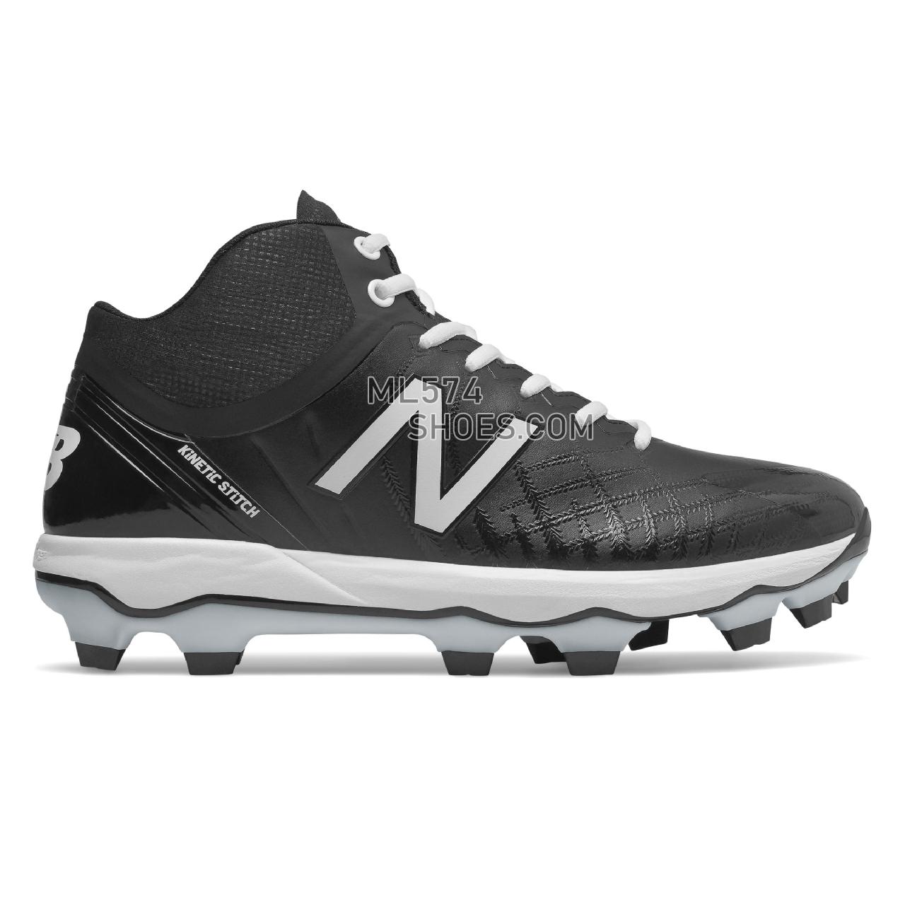 New Balance 4040v5 Mid-Cut TPU - Men's Baseball Turf - Black with White - PM4040K5