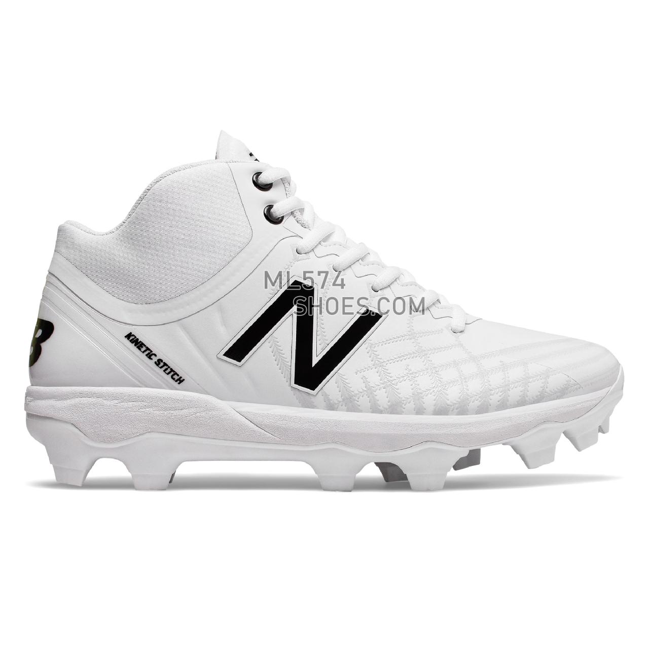 New Balance 4040v5 Mid-Cut TPU - Men's Baseball Turf - White - PM4040W5
