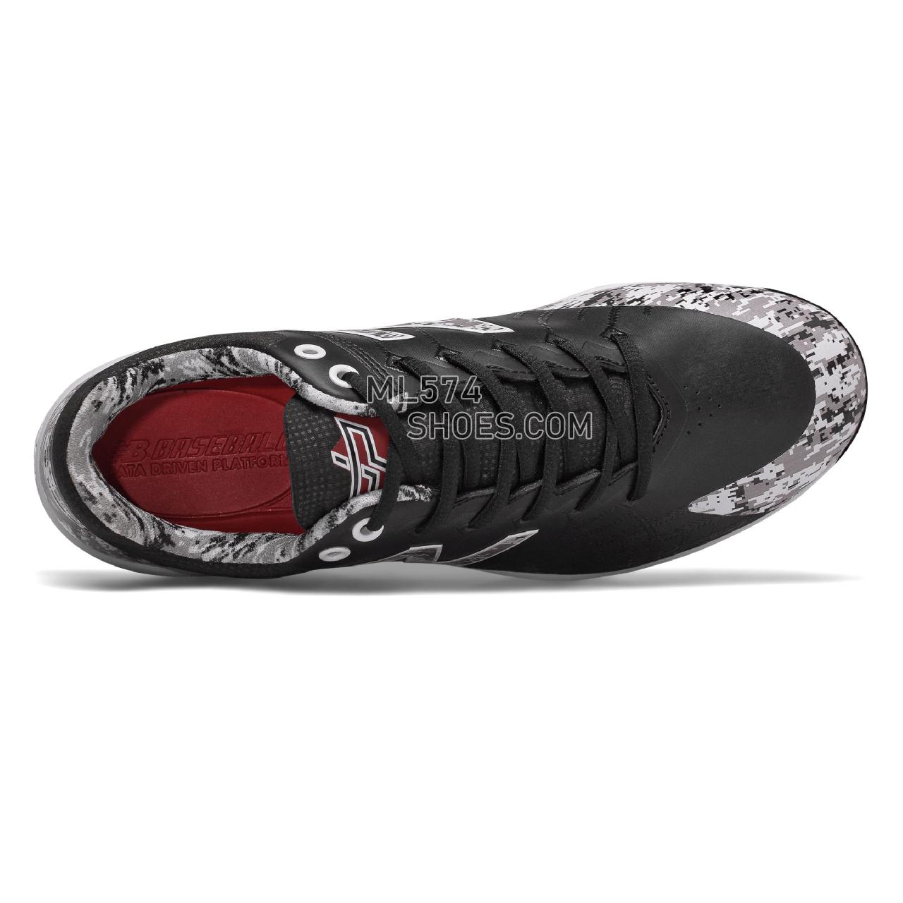New Balance 4040v5 Pedroia Metal - Men's Baseball Turf - Black Camo with White and Red - L4040PK5