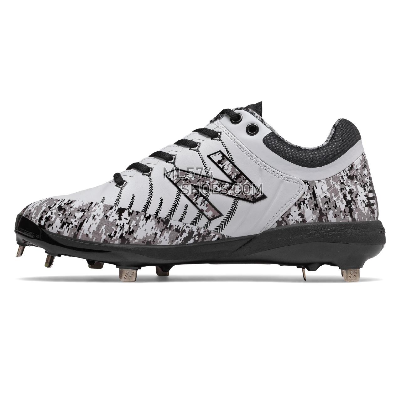 New Balance 4040v5 Pedroia Metal - Men's Baseball Turf - White with Black Camo and Red - L4040PW5