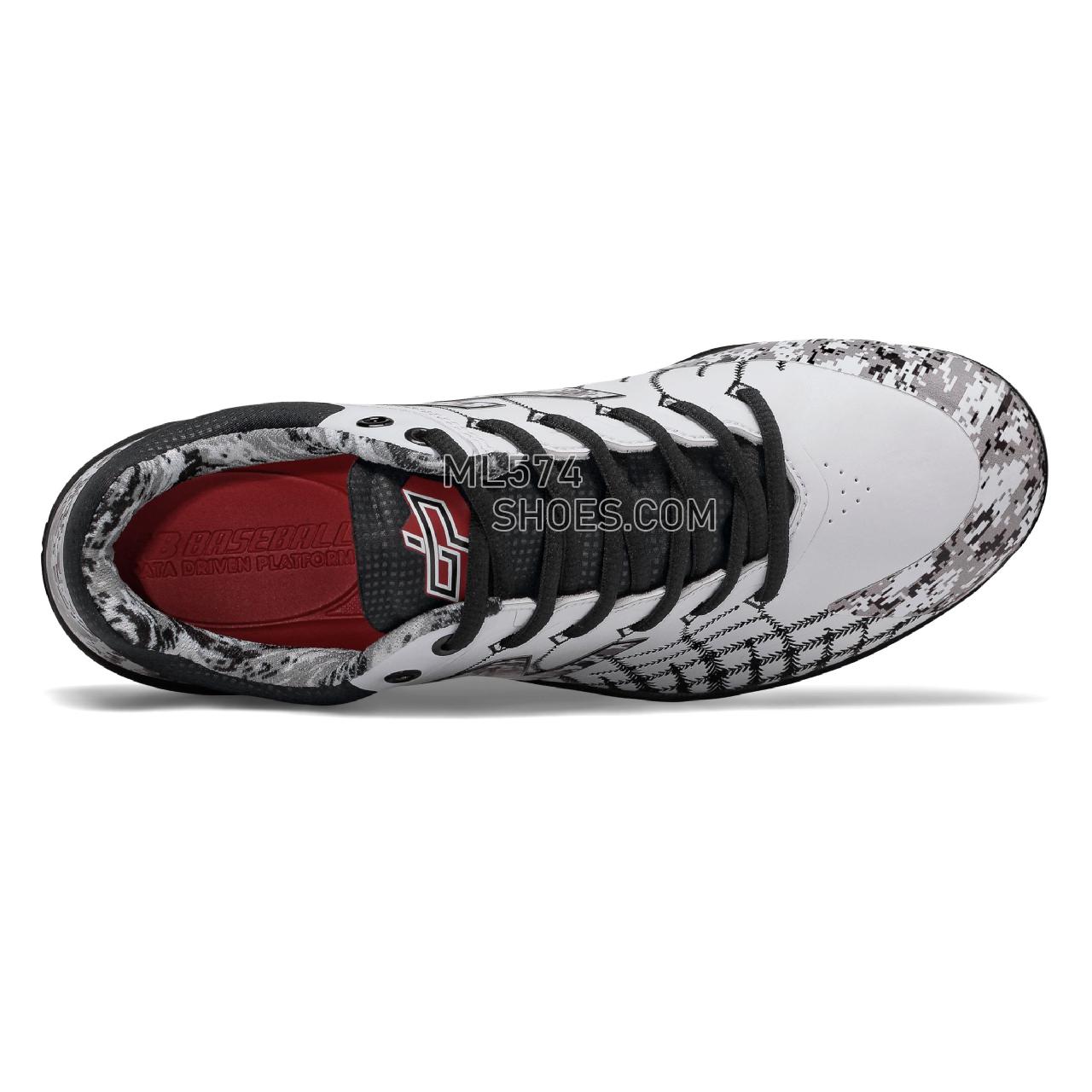 New Balance 4040v5 Pedroia Metal - Men's Baseball Turf - White with Black Camo and Red - L4040PW5