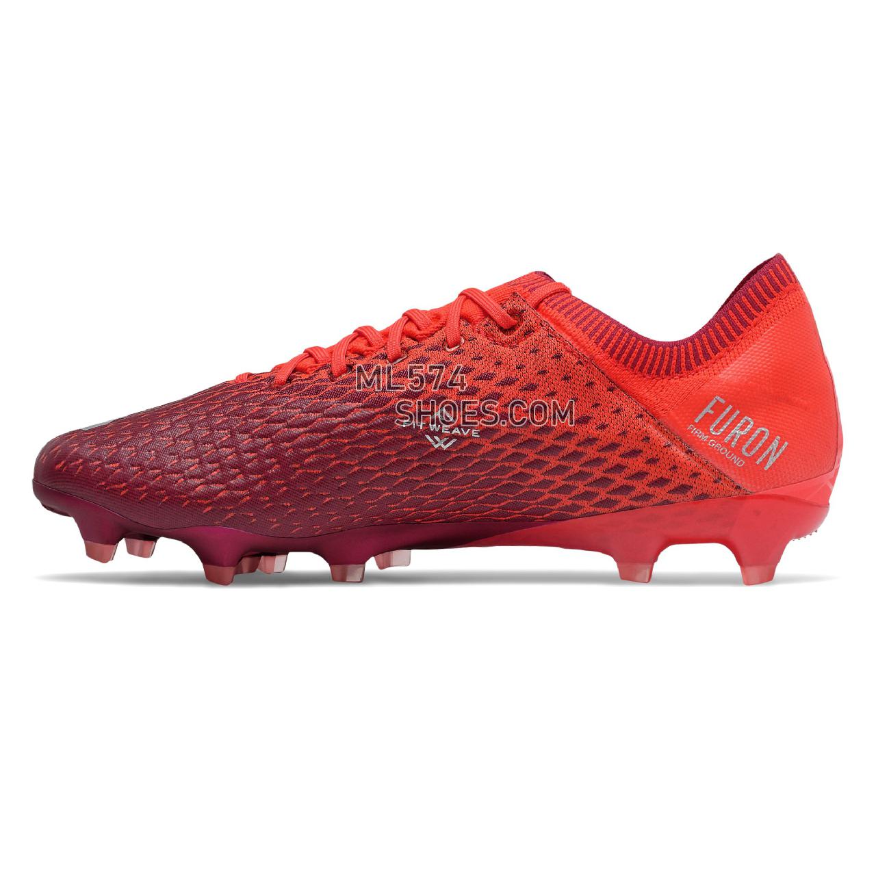 New Balance Furon v6 Pro FG - Men's Soccer - Neo Flame with Neo Crimson and Garnet - MSF1FFC6