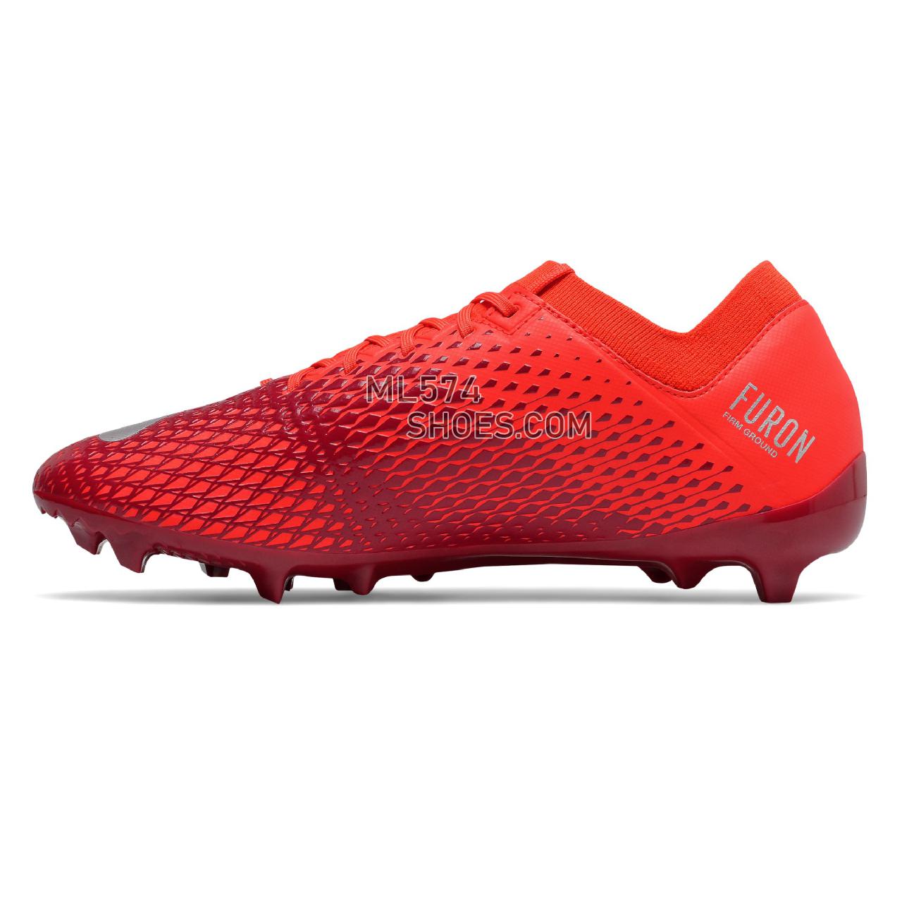 New Balance Furon v6 Dispatch FG - Men's Soccer - Neo Flame with Neo Crimson and Garnet - MSF3FFC6