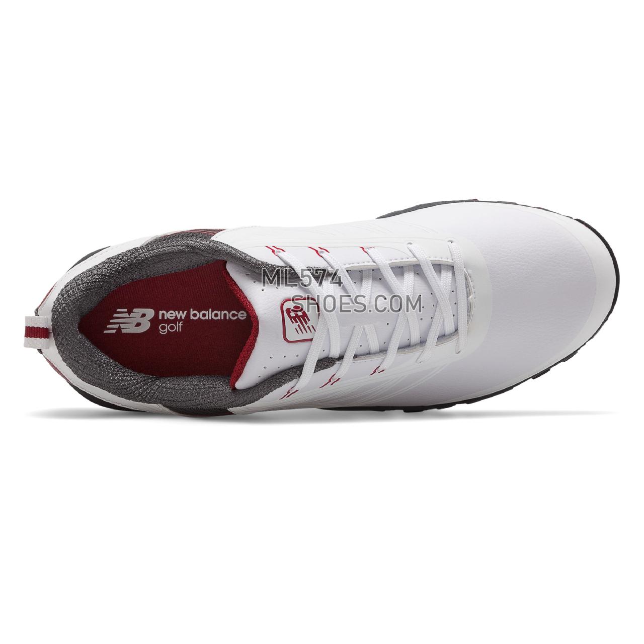 New Balance NB Minimus SL - Men's Golf - White with Maroon - NBG1006WT