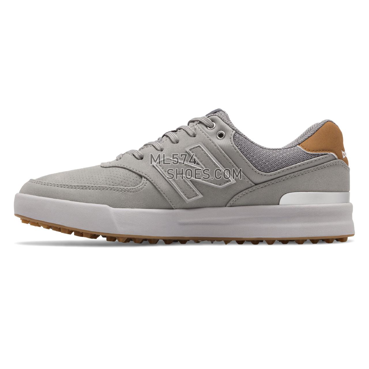 New Balance 574 Greens - Men's Golf - Grey with Gum - NBG574GGR