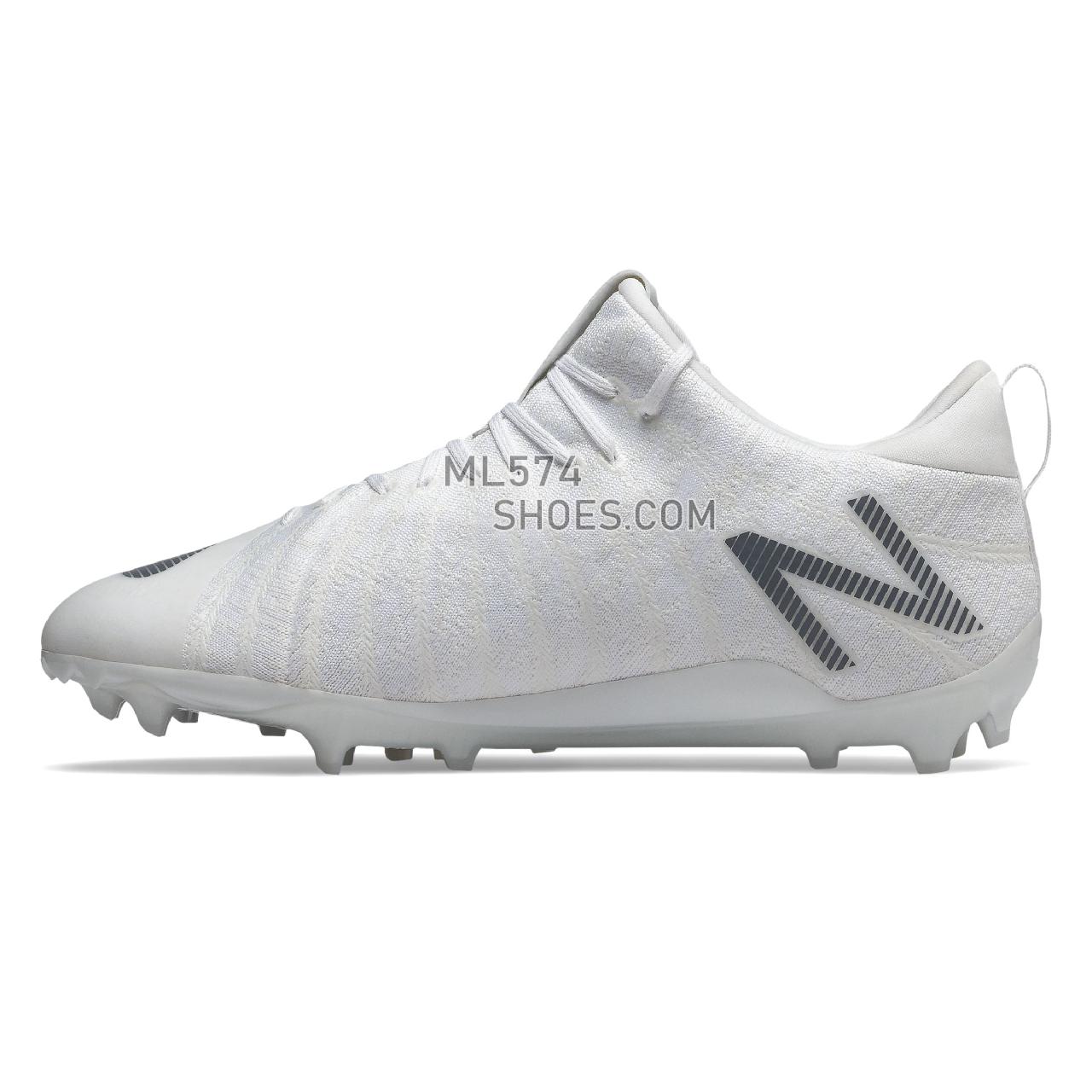 New Balance BurnX2 Low - Men's Turf And Lacrosse Cleats - White with Grey - BURNXLW2