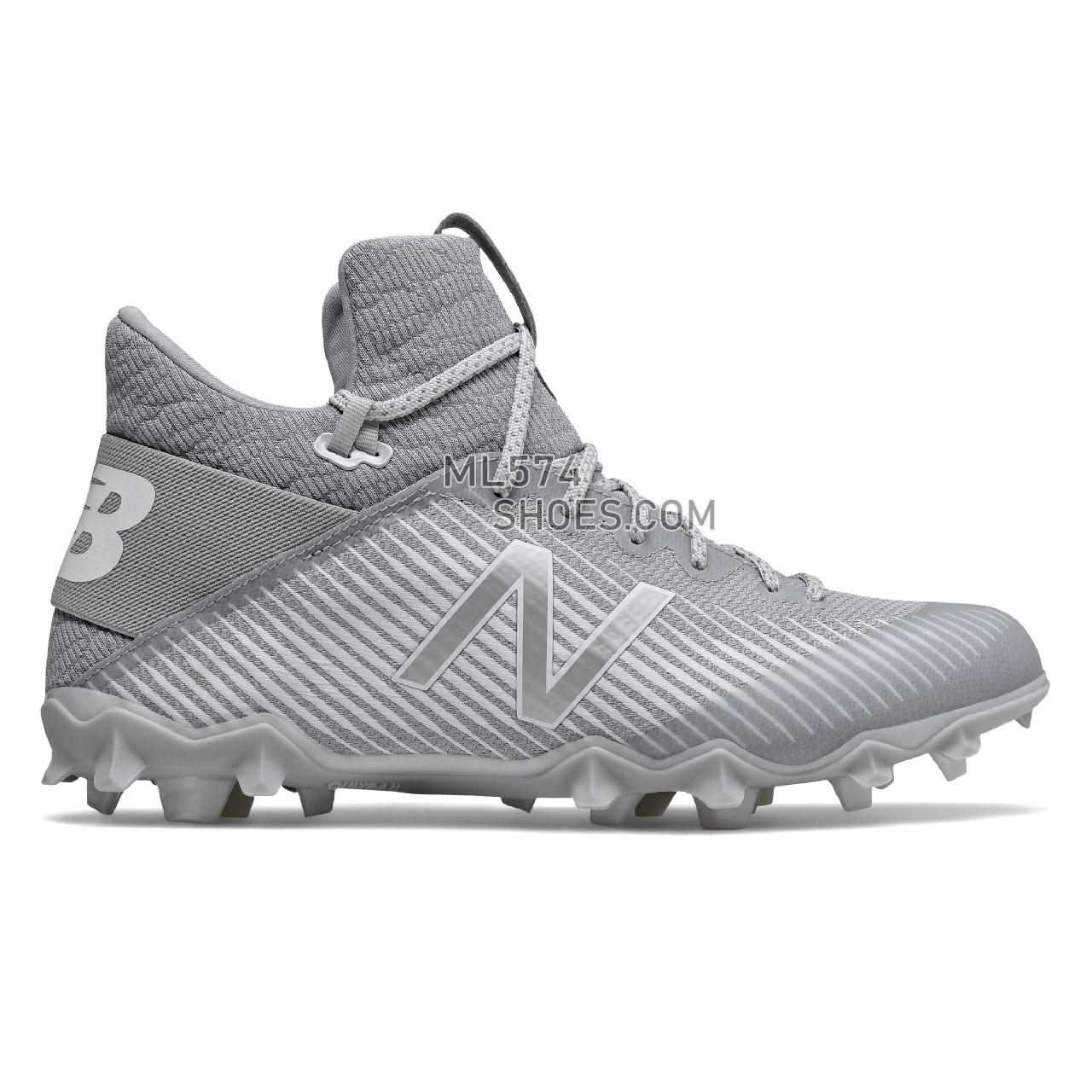 New Balance FreezeLX 2.0 - Men's Turf And Lacrosse Cleats - Grey with White - FREEZGW2