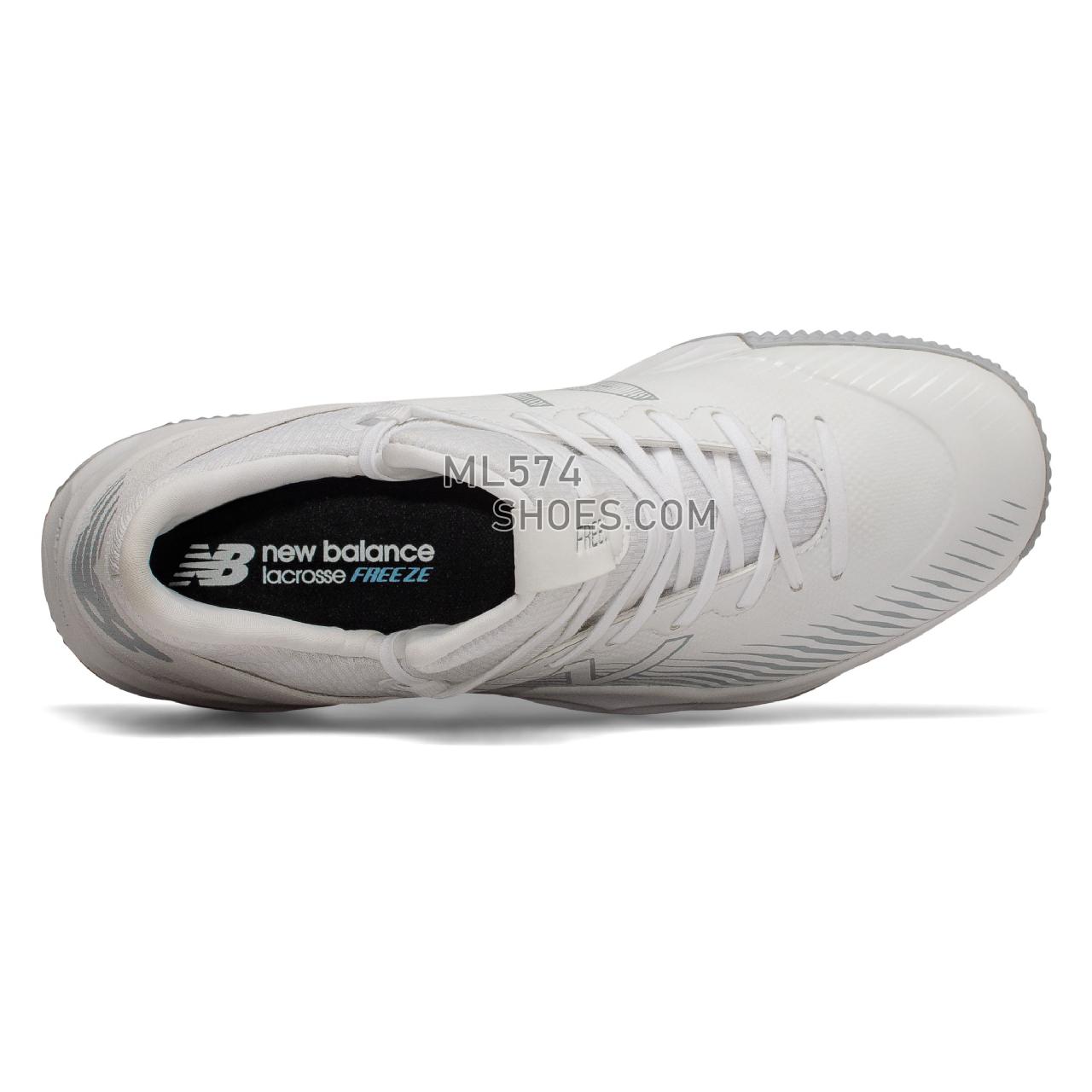 New Balance FreezeLX 2.0 Turf - Men's Turf And Lacrosse Cleats - White with Silver - FREEZTW2