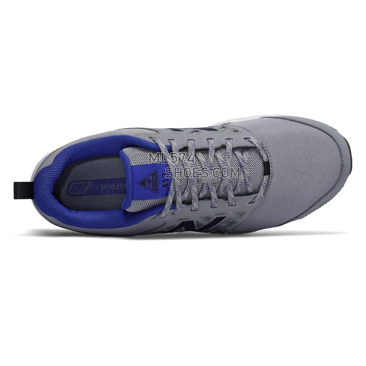 New Balance 412 Alloy Toe - Men's Work - Grey with Royal Blue - MID412G1