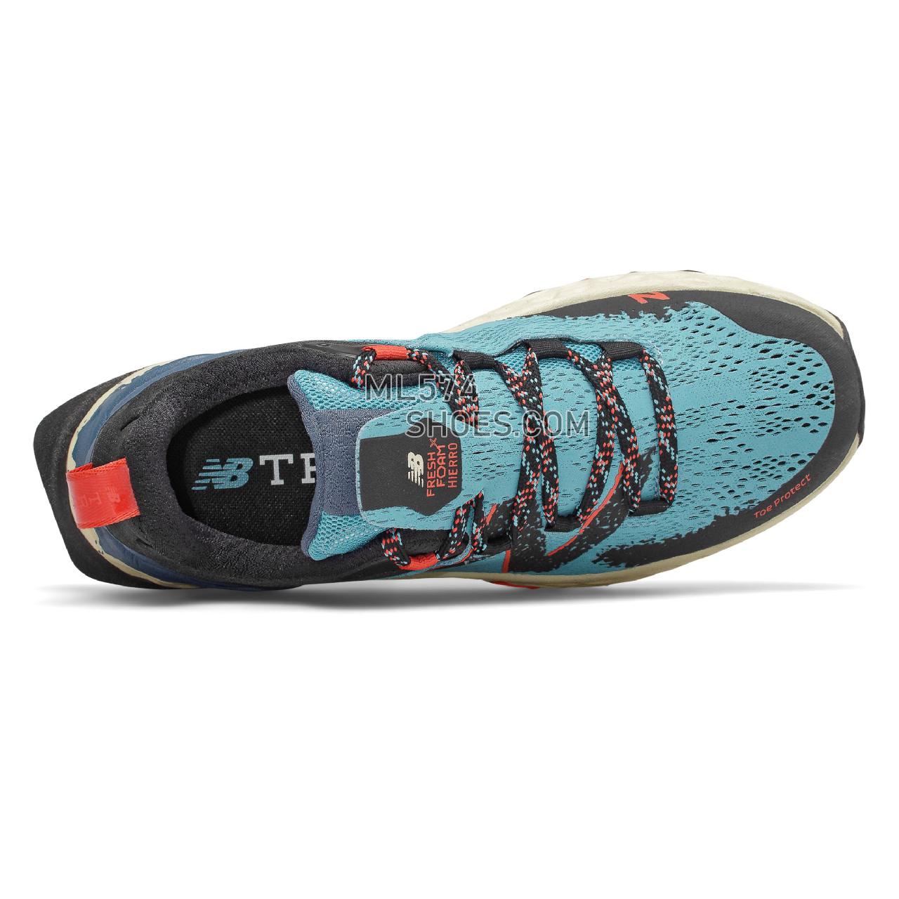 New Balance Fresh Foam Hierro v5 - Women's Trail Running - Wax Blue with Toro Red and Black - WTHIERB5