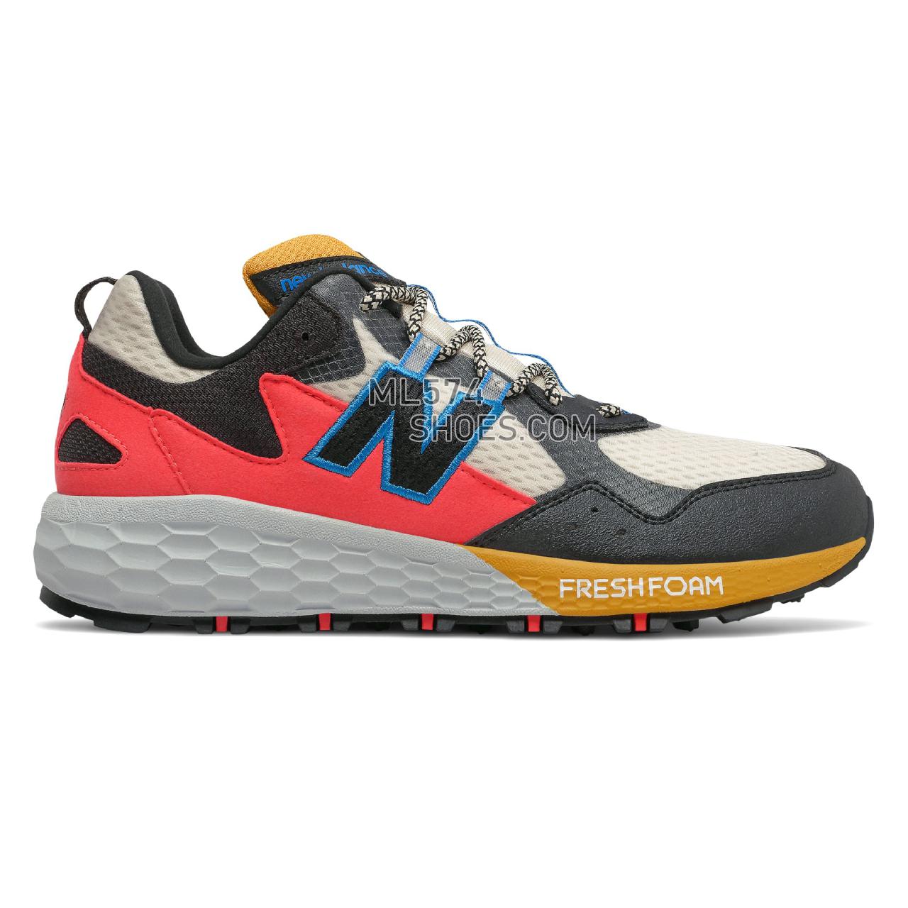 New Balance Fresh Foam Crag v2 - Women's Trail Running - Stone with Black and Neo Classic Blue - WTCRGLS2