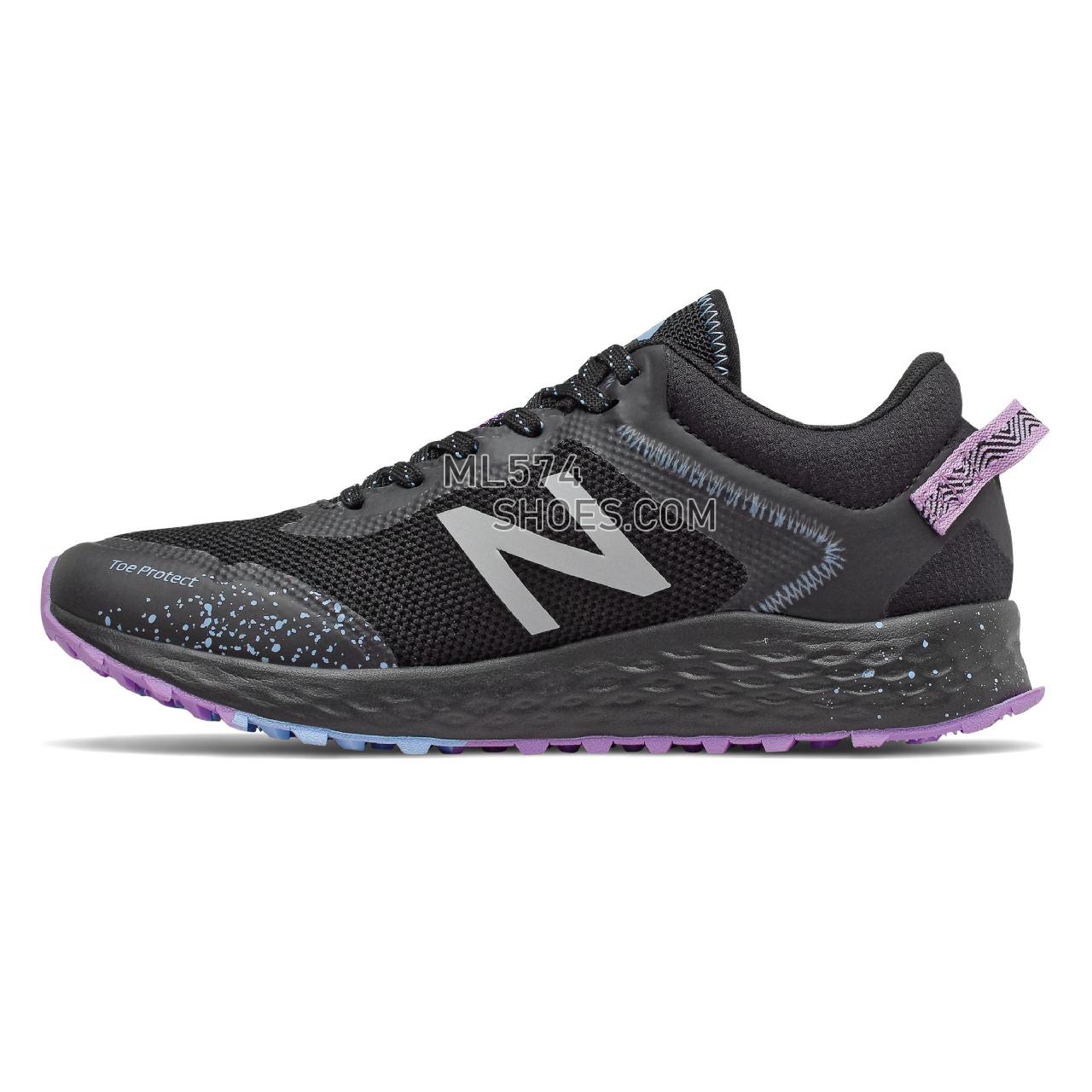 New Balance Fresh Foam Arishi Trail - Women's Trail Running - Black with Purple and Neo Violet - WTARISK1