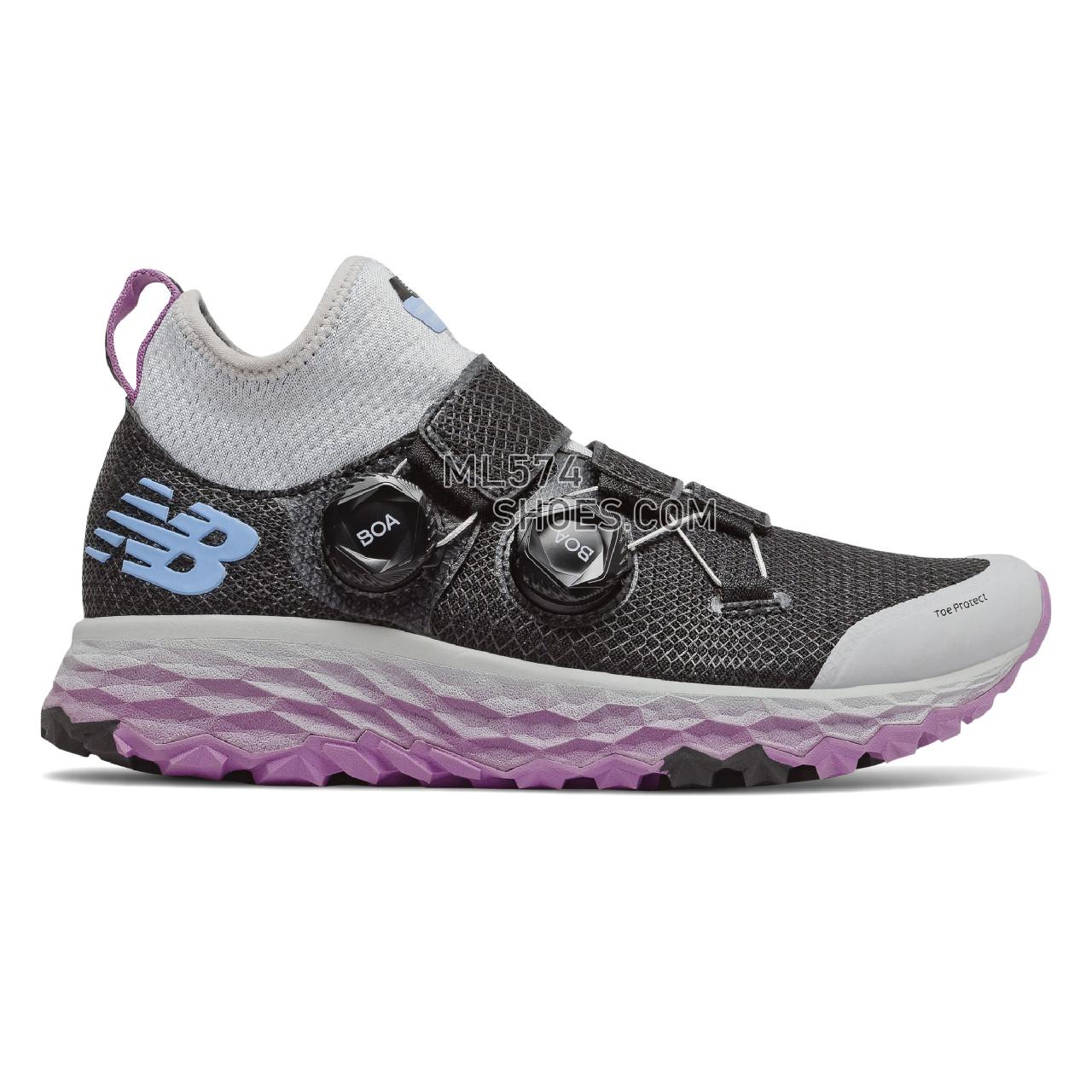 New Balance Fresh Foam Hierro Boa - Women's Trail Running - Black with Light Aluminium and Neo Violet - WTHBOABP