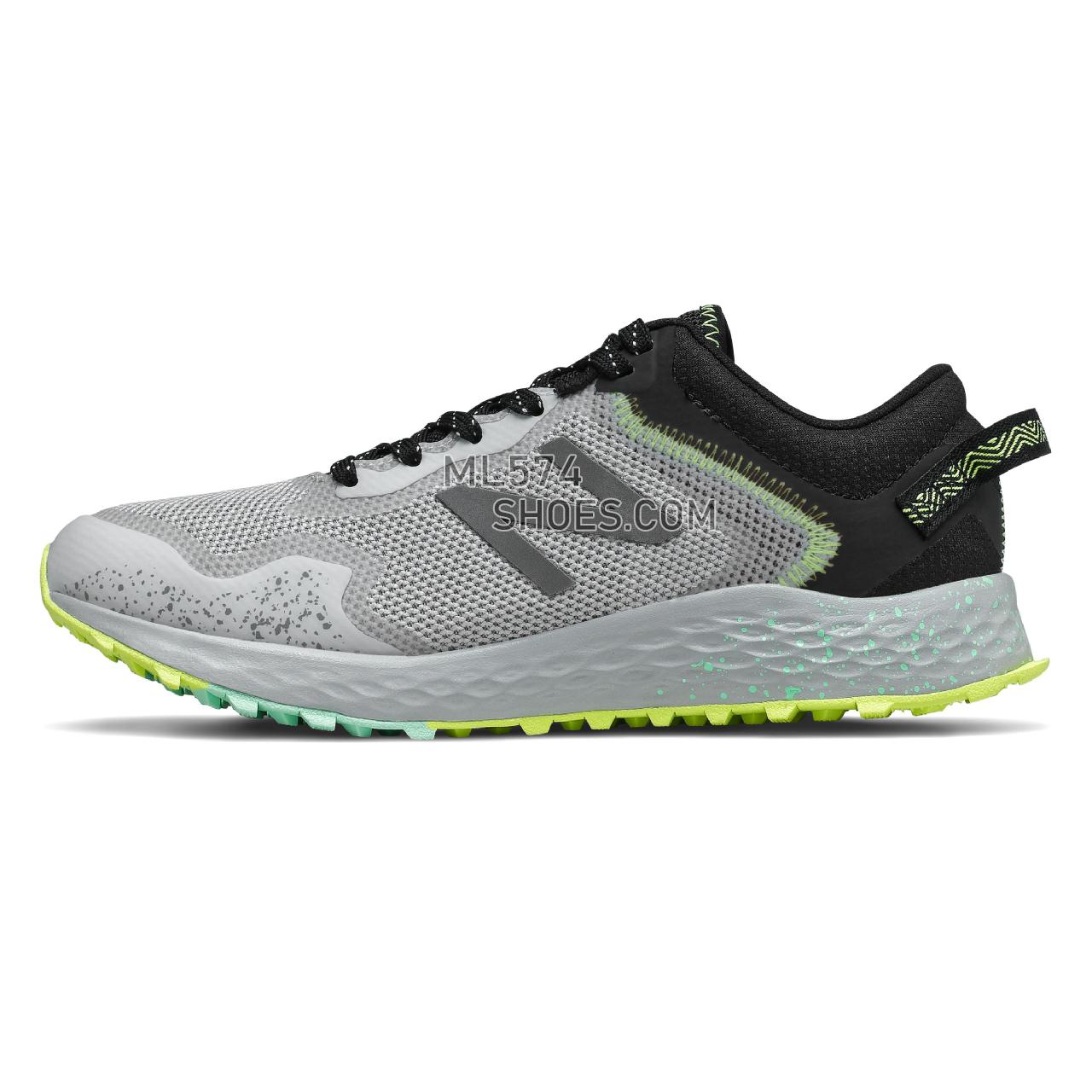 New Balance Fresh Foam Arishi Trail - Women's Trail Running - Light Aluminum with Black and Neo Mint - WTARISS1