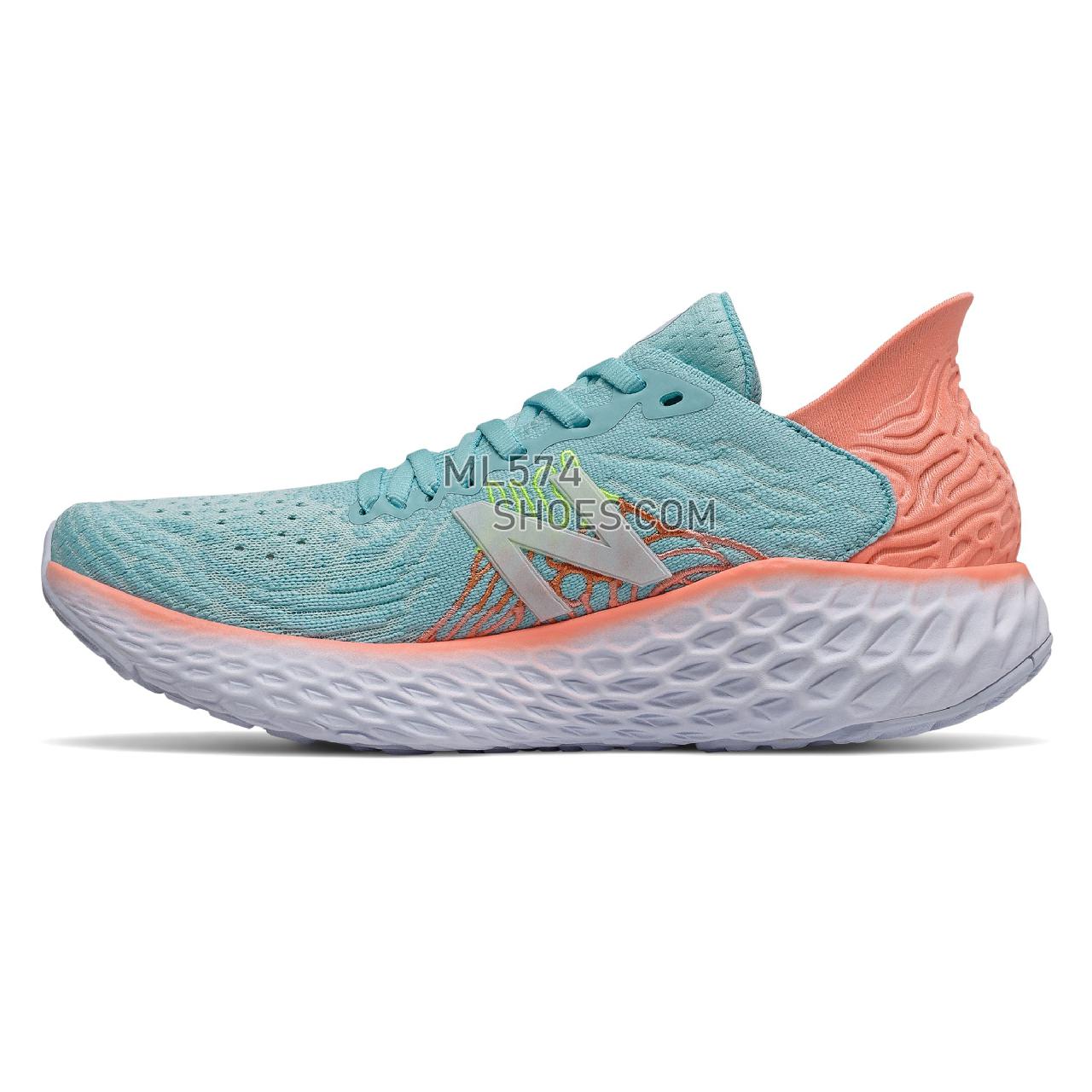 New Balance Fresh Foam 1080v10 - Women's Neutral Running - Bali Blue with Ginger Pink and Lemon Slush - W1080M10