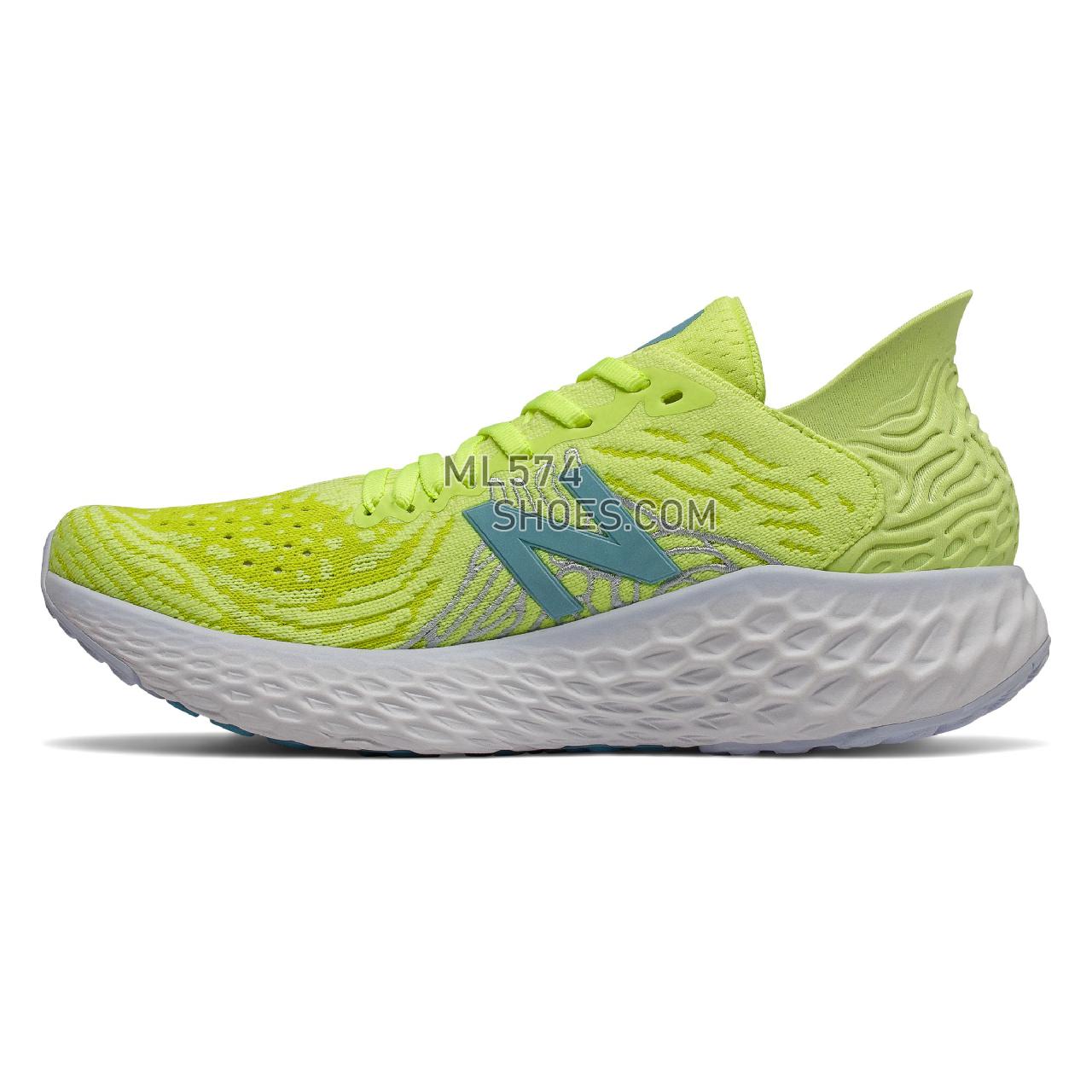 New Balance Fresh Foam 1080v10 - Women's Neutral Running - Lemon Slush with Sulphur Yellow and Bali Blue - W1080S10