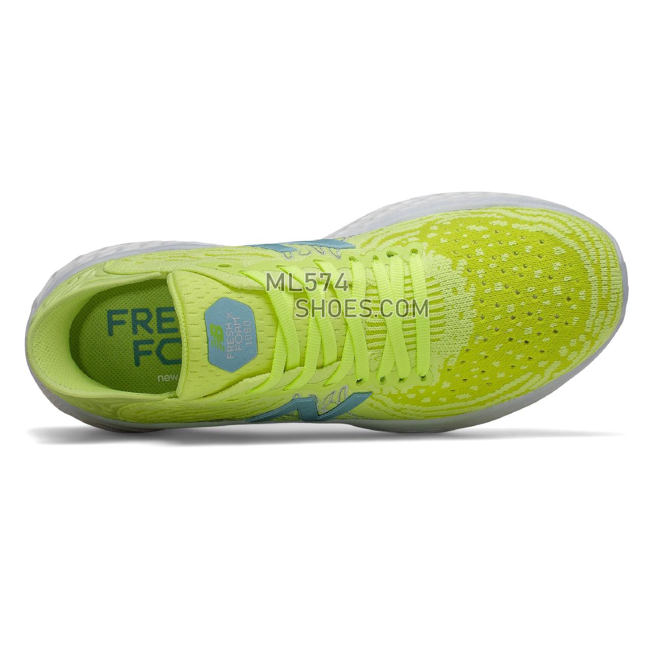 New Balance Fresh Foam 1080v10 - Women's Neutral Running - Lemon Slush with Sulphur Yellow and Bali Blue - W1080S10