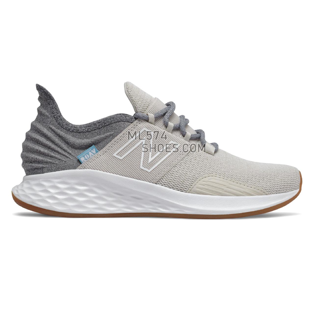 New Balance Fresh Foam Roav Tee Shirt - Women's Neutral Running - Moonbeam with Light Aluminum - WROAVTG