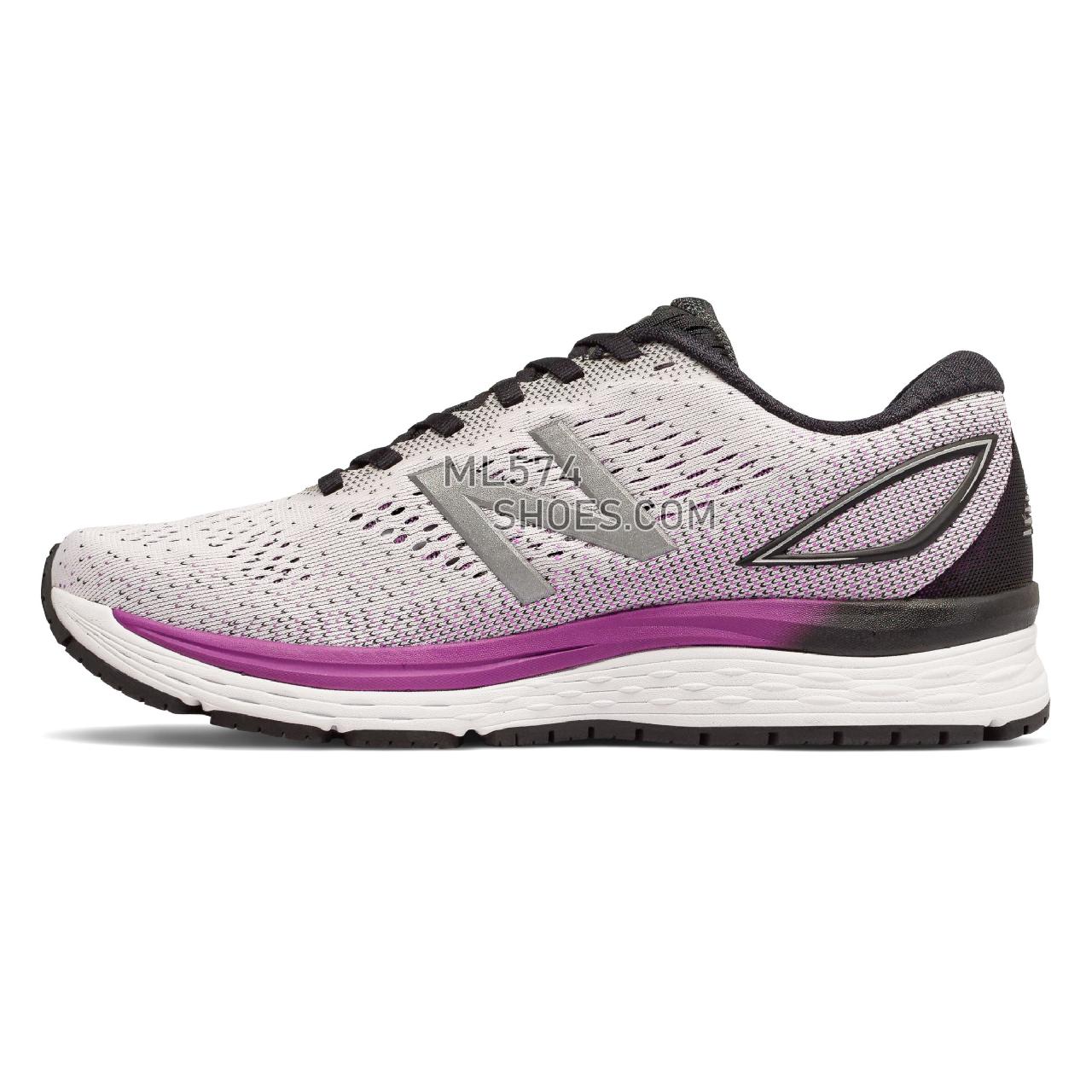 New Balance 880v9 - Women's Neutral Running - White with Voltage Violet and Black - W880WT9