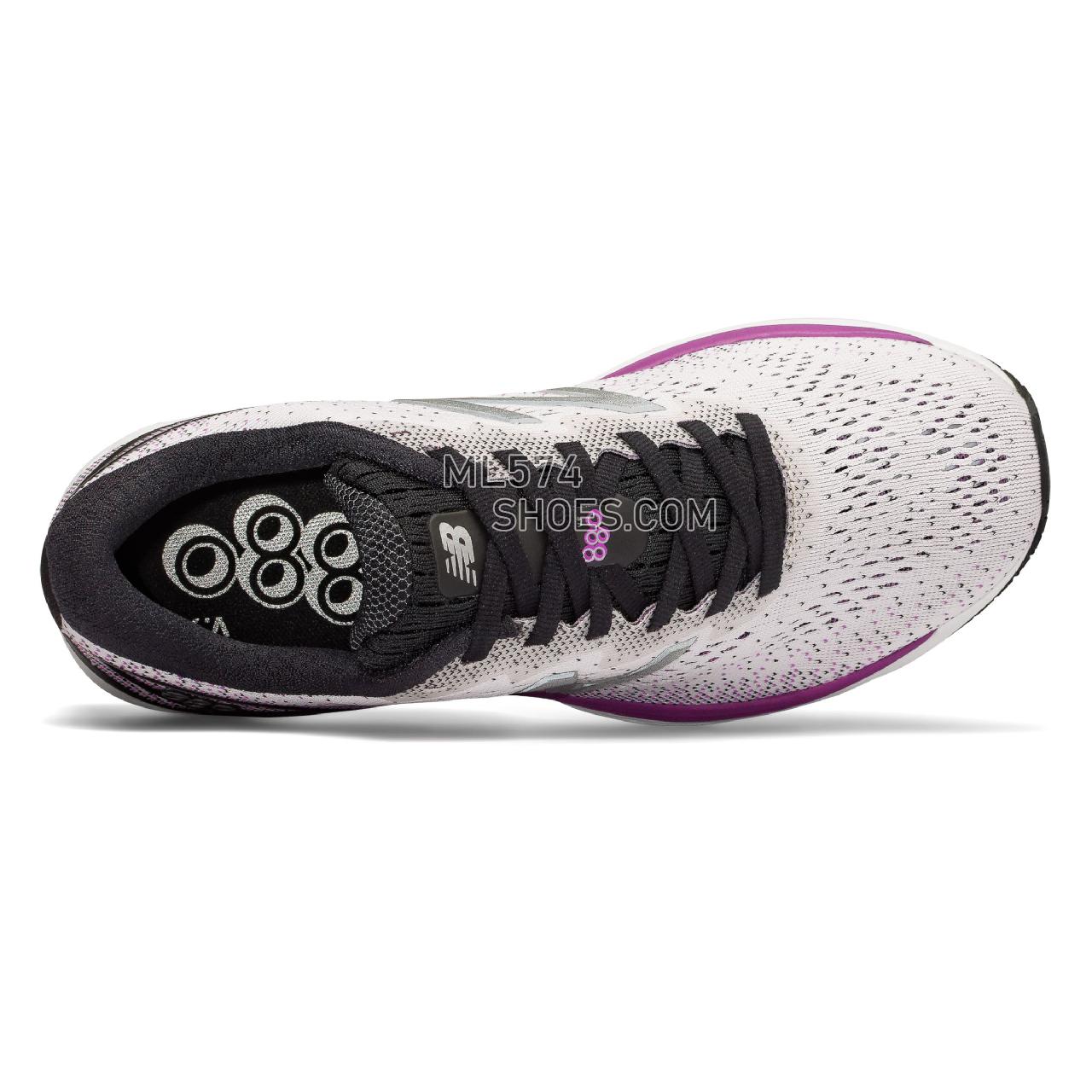 New Balance 880v9 - Women's Neutral Running - White with Voltage Violet and Black - W880WT9