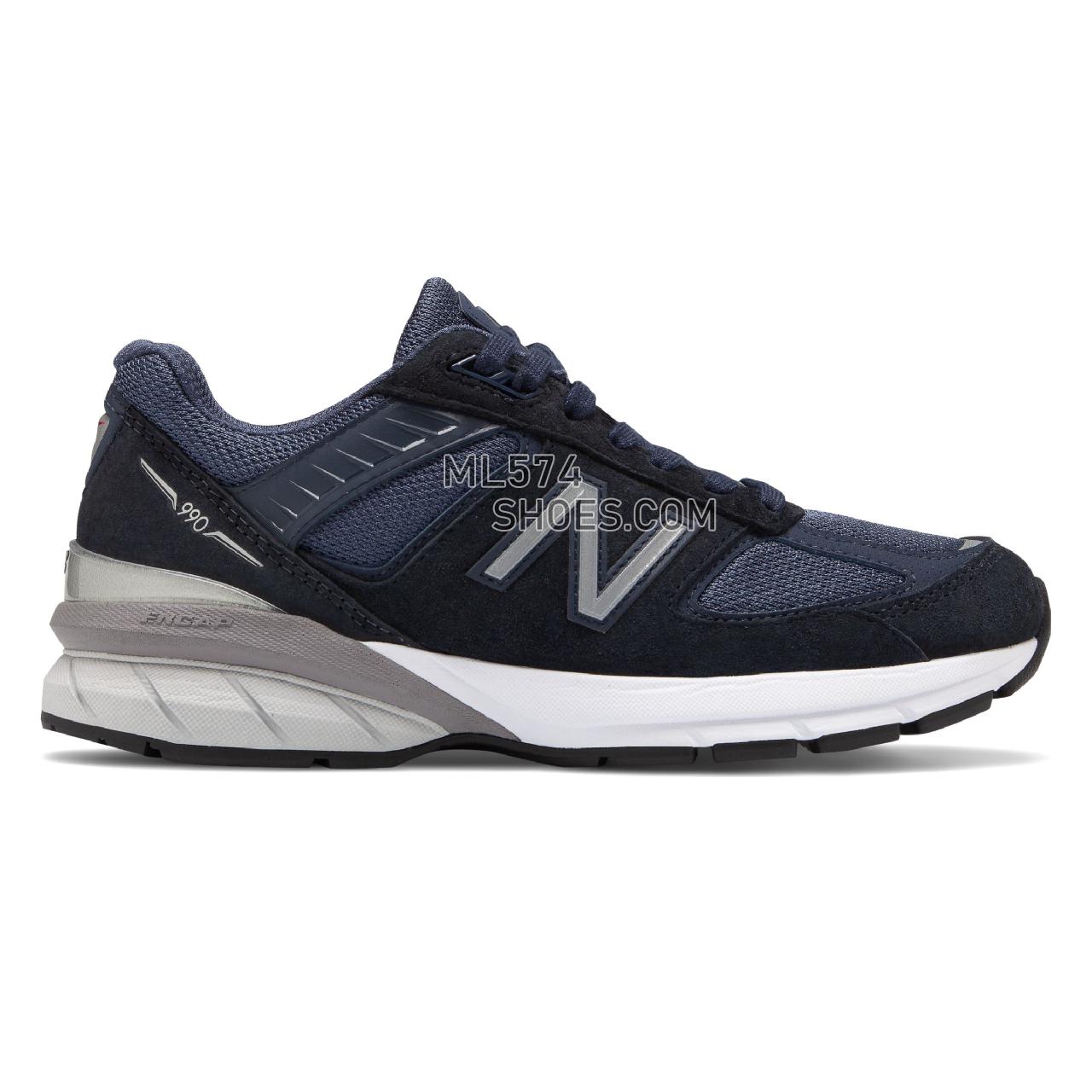 New Balance 990v5 Made in US - Women's Neutral Running - Navy with Silver - W990NV5