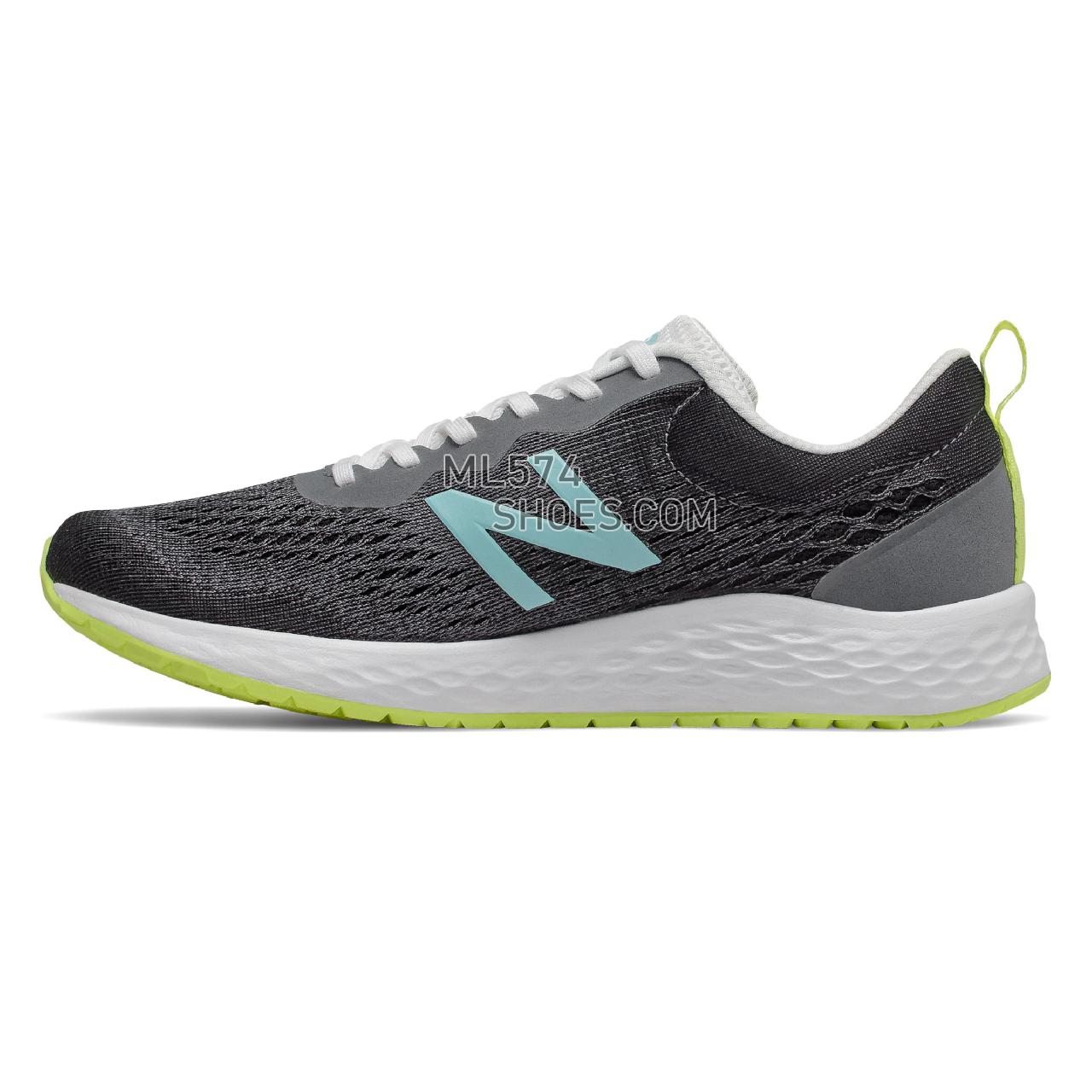 New Balance Fresh Foam Arishi - Women's Neutral Running - Black with Lemon Slush and Bali Blue - WARISCK3