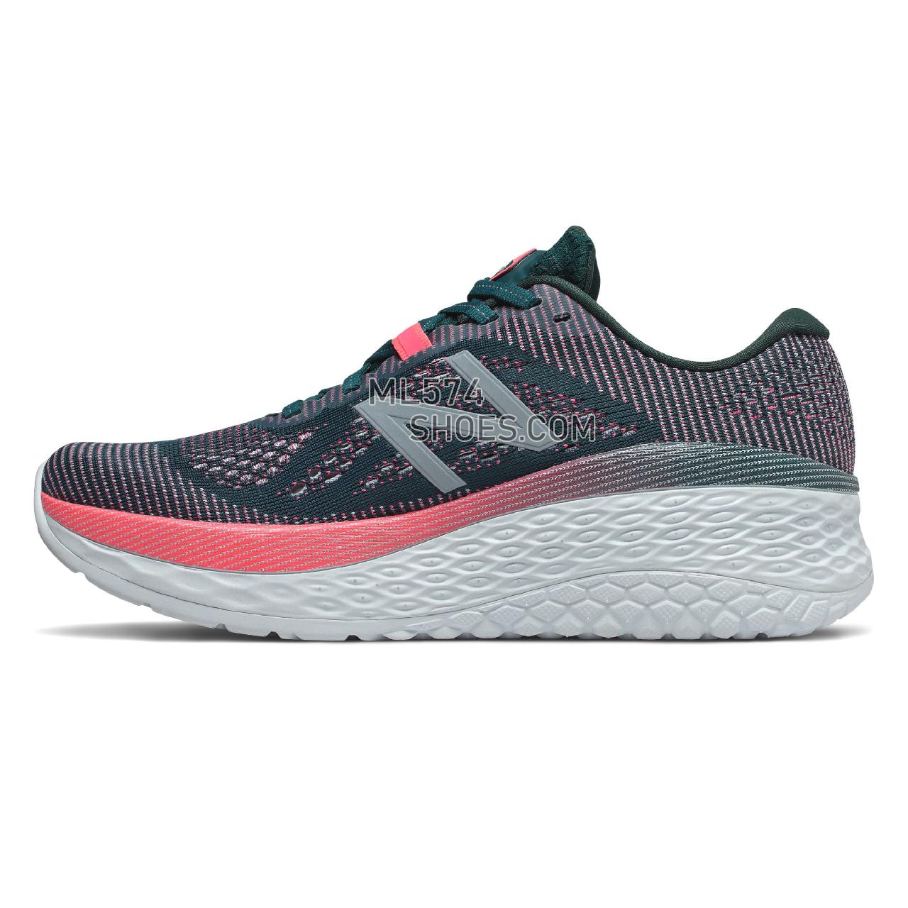 New Balance Fresh Foam More - Women's Neutral Running - Tropical Green with Guava and Winter Sky - WMORTL