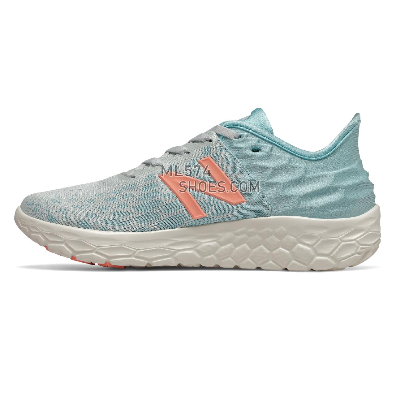 New Balance Fresh Foam Beacon v2 - Women's Neutral Running - Camden Fog with Newport Blue and Ginger Pink - WBECNWP2