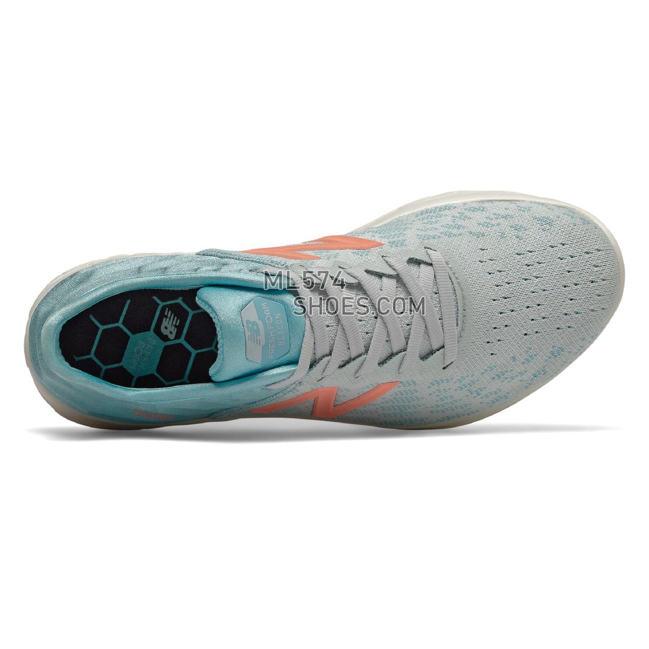 New Balance Fresh Foam Beacon v2 - Women's Neutral Running - Camden Fog with Newport Blue and Ginger Pink - WBECNWP2