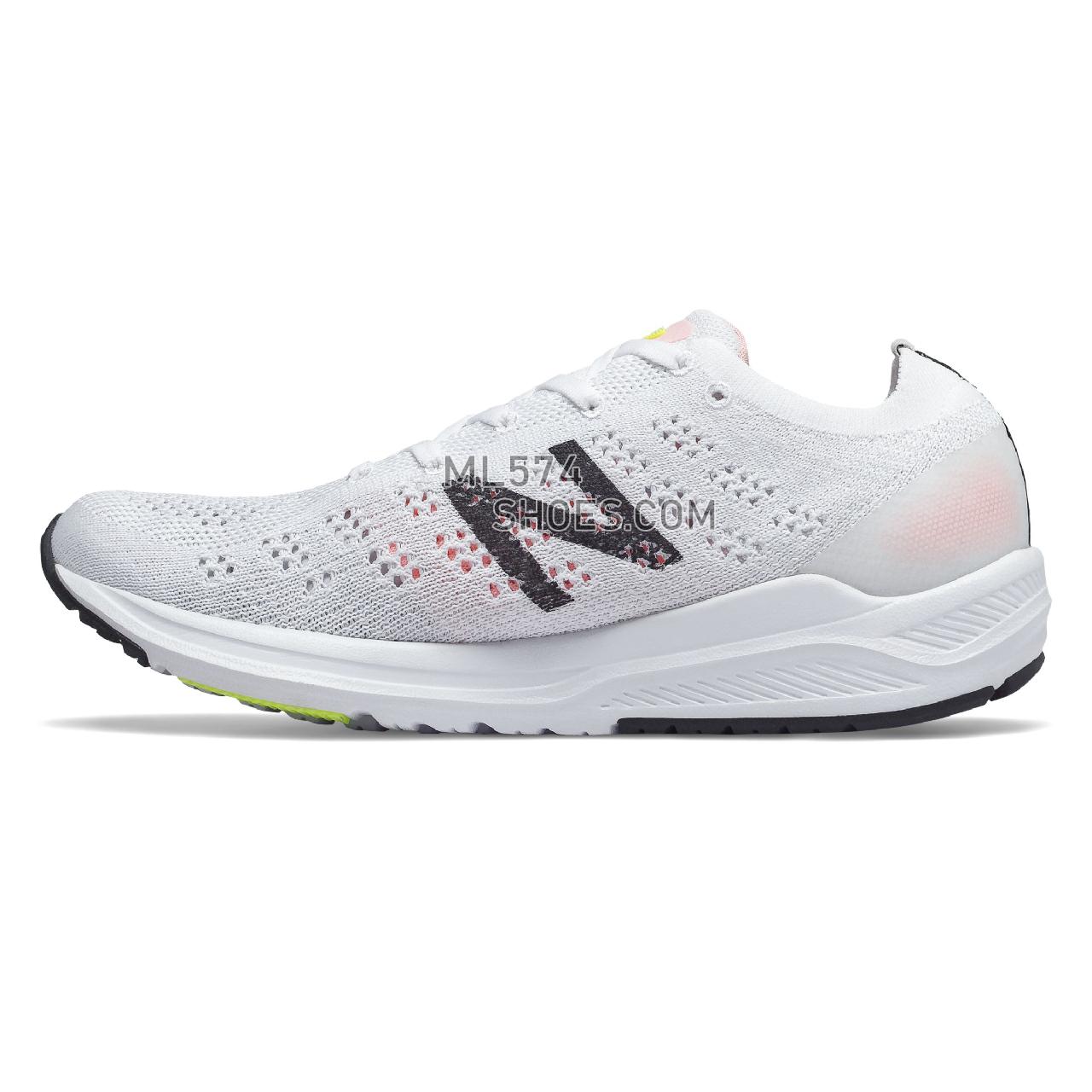 New Balance 890v7 - Women's Neutral Running - White with Guava Glo and Bleached Lime Glo - W890WO7