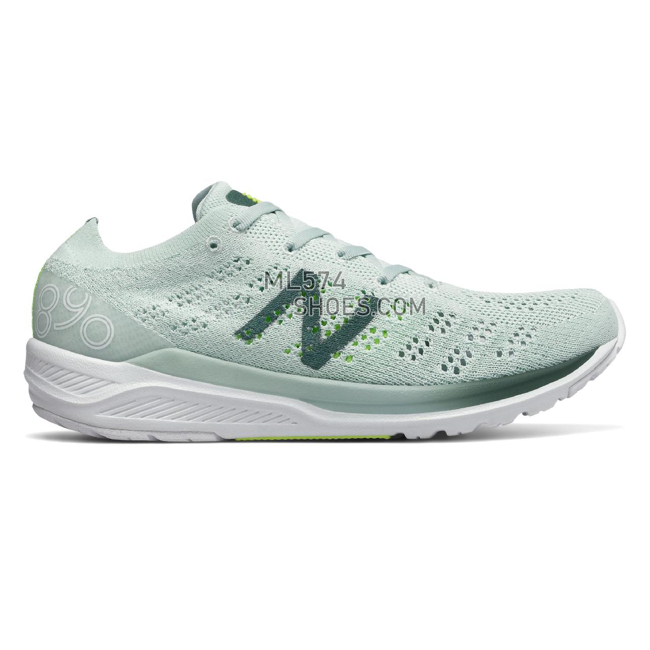 New Balance 890v7 - Women's Neutral Running - Crystal with Dark Agave and Bleached Lime Glo - W890BG7