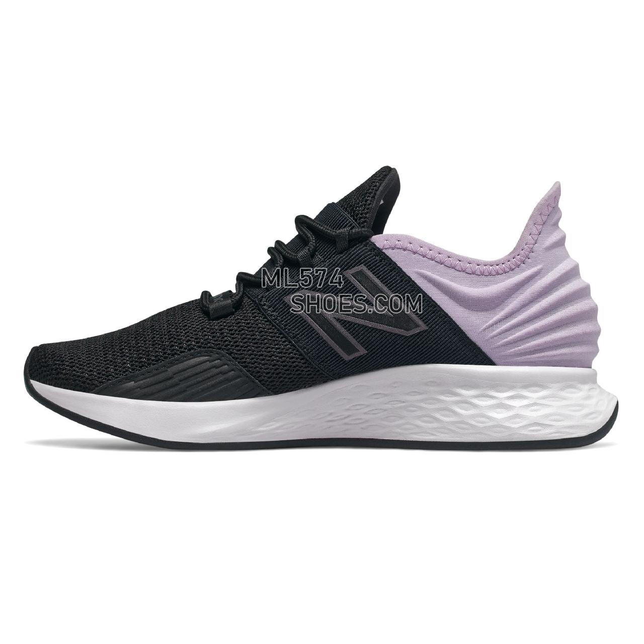 New Balance Fresh Foam Roav Running - Women's Neutral Running - Black with Dark Violet Glo and Magnet - WROAVLV