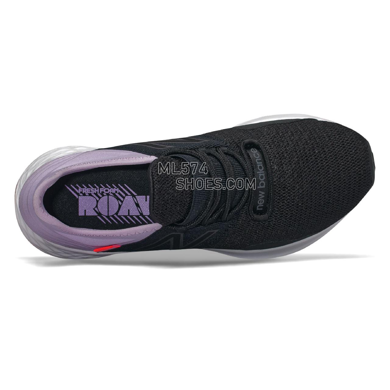 New Balance Fresh Foam Roav Running - Women's Neutral Running - Black with Dark Violet Glo and Magnet - WROAVLV