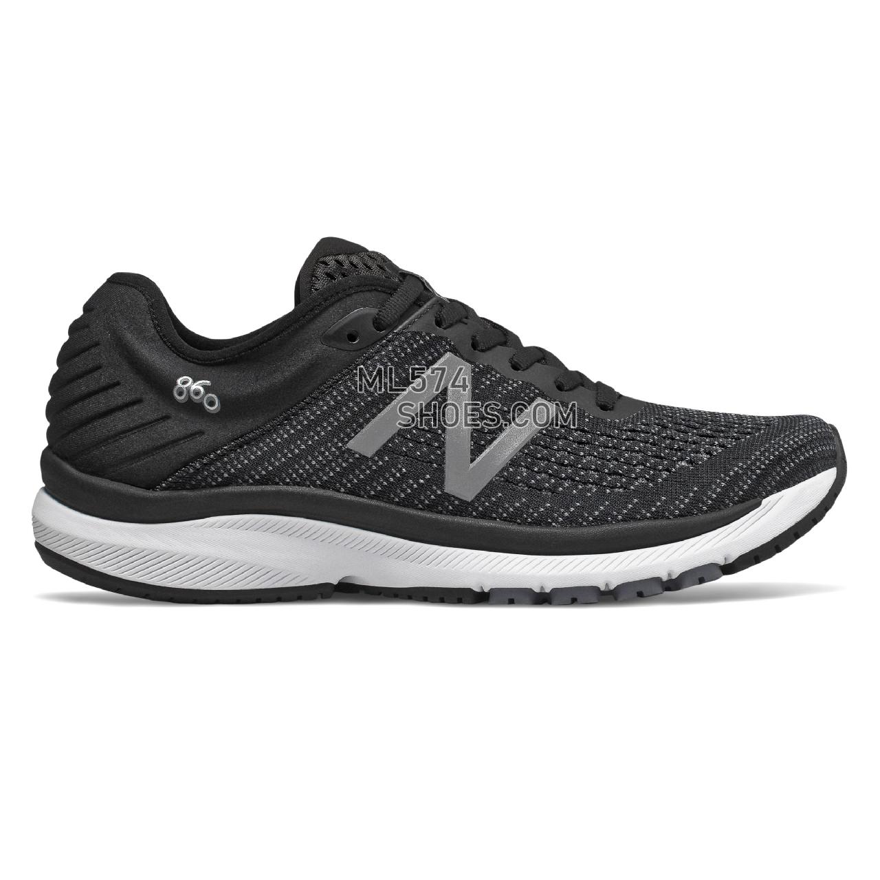 New Balance 860v10 - Women's Stability Running - Black with Gunmetal and Lead - W860K10