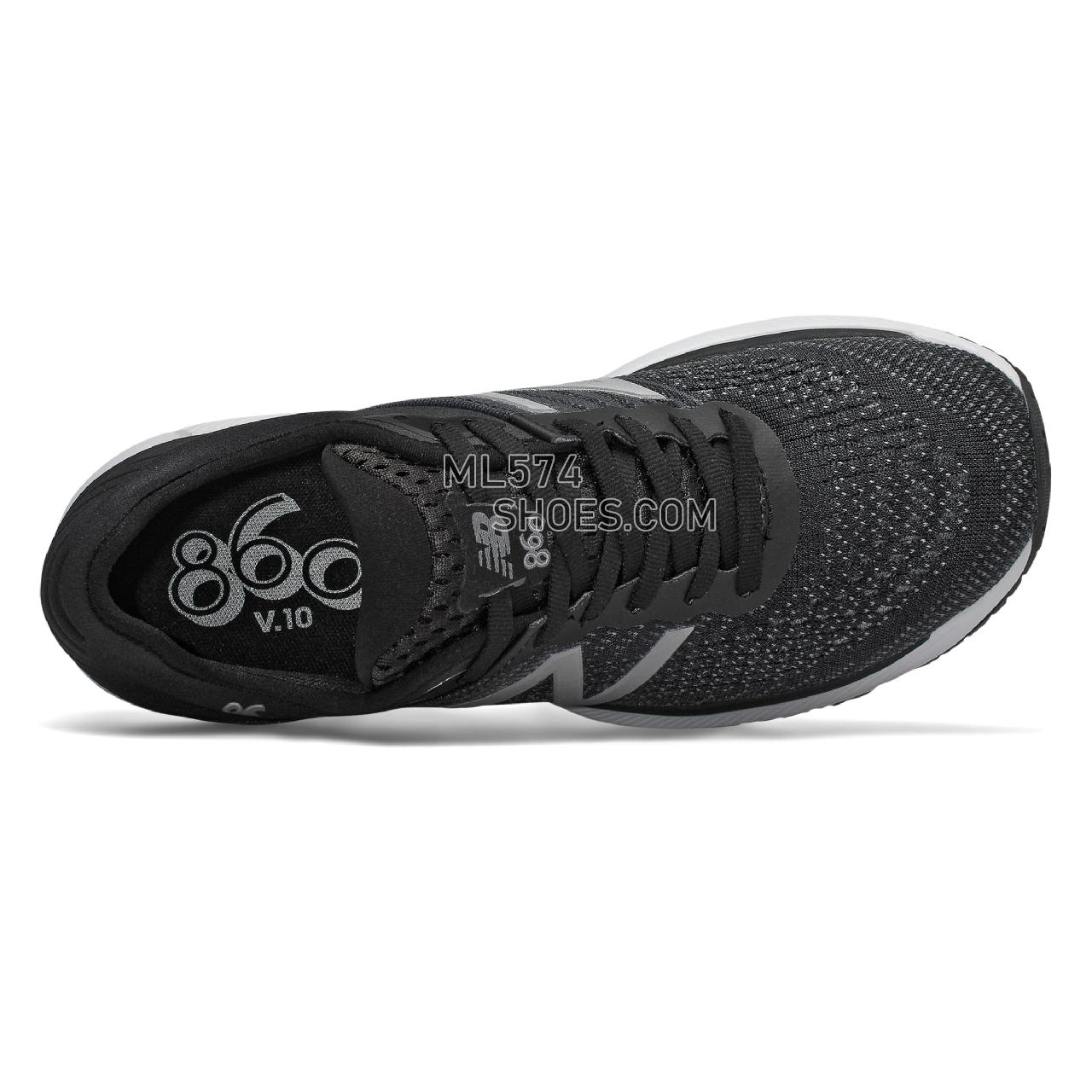 New Balance 860v10 - Women's Stability Running - Black with Gunmetal and Lead - W860K10