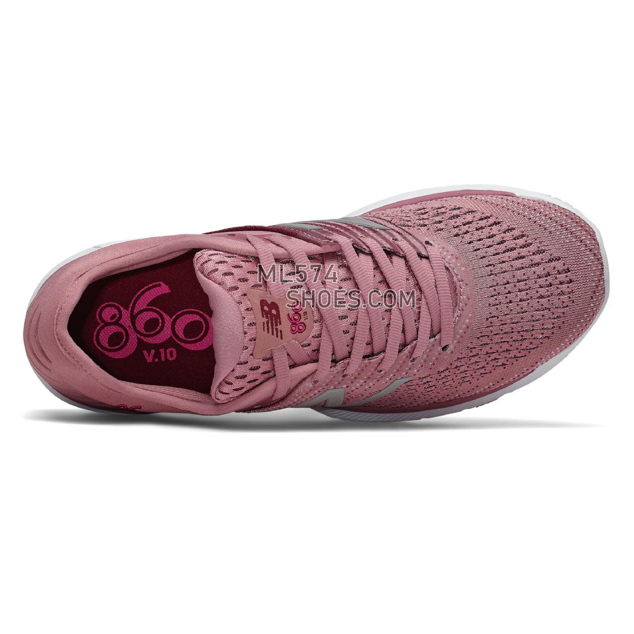 New Balance 860v10 - Women's Stability Running - Twilight Rose with Oxygen Pink and Peony - W860A10
