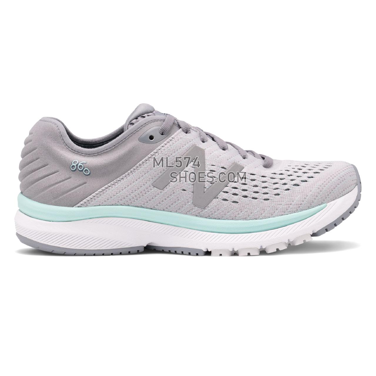 New Balance 860v10 - Women's Stability Running - Steel with Light Aluminum and Light Reef - W860P10