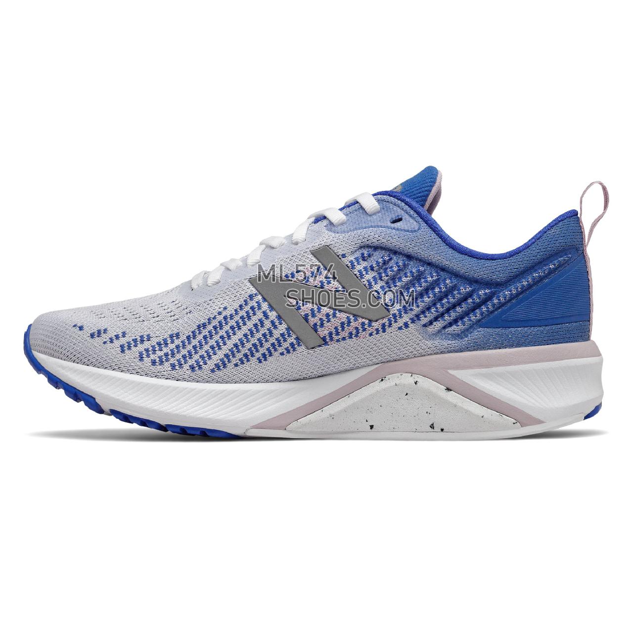 New Balance 870v5 - Women's Stability Running - White with Vivid Cobalt and Oxygen Pink - W870WB5