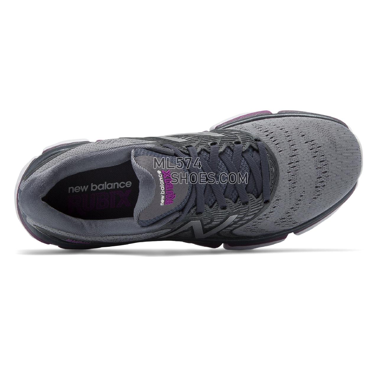 New Balance Rubix - Women's Stability Running - Lead with Voltage Violet and Steel - WRUBXGB