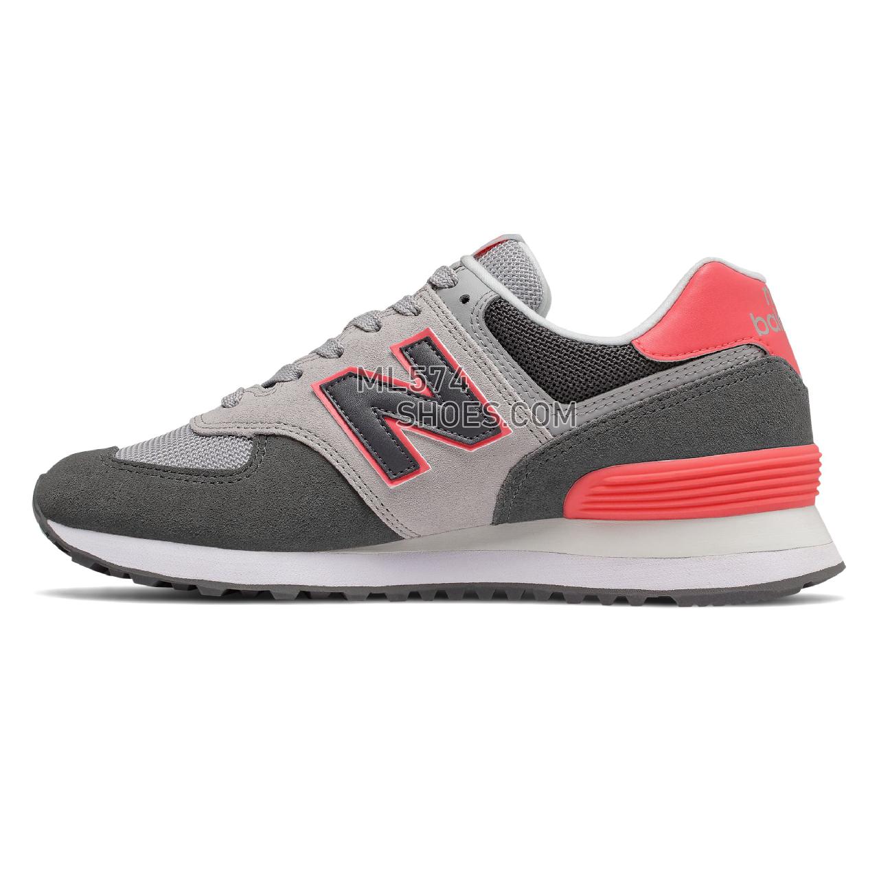 New Balance 574 - Women's Whats Trending - Black with Tahitian Pink and Grey - WL574SOP