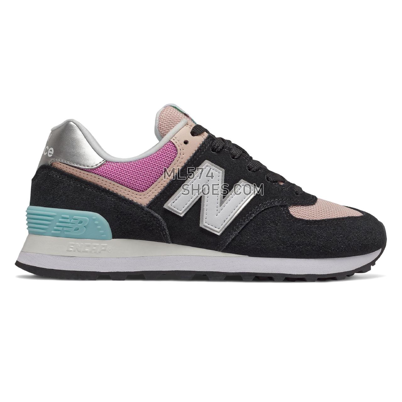 New Balance 574 - Women's Whats Trending - Black with Madder Rose - WL574SOS