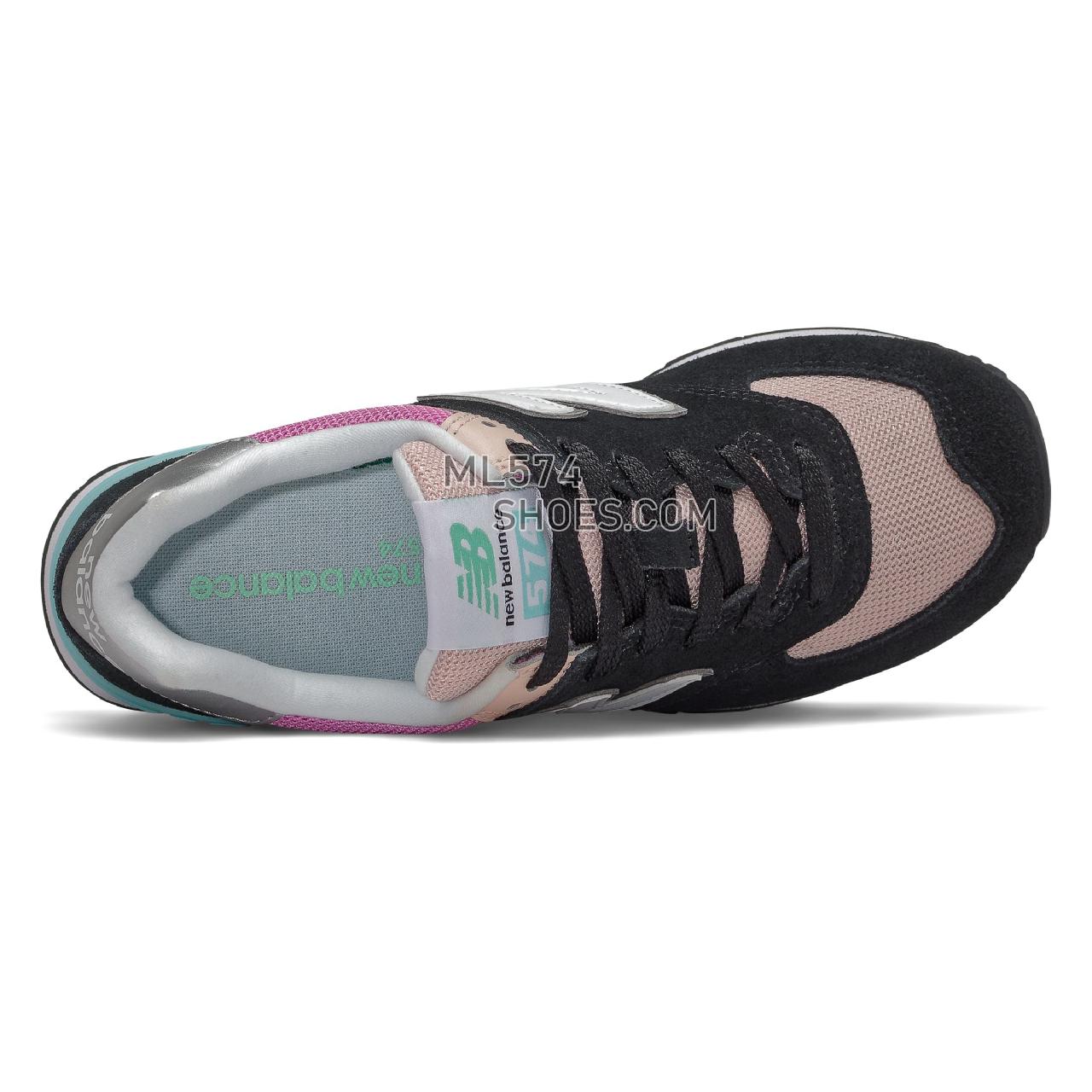 New Balance 574 - Women's Whats Trending - Black with Madder Rose - WL574SOS