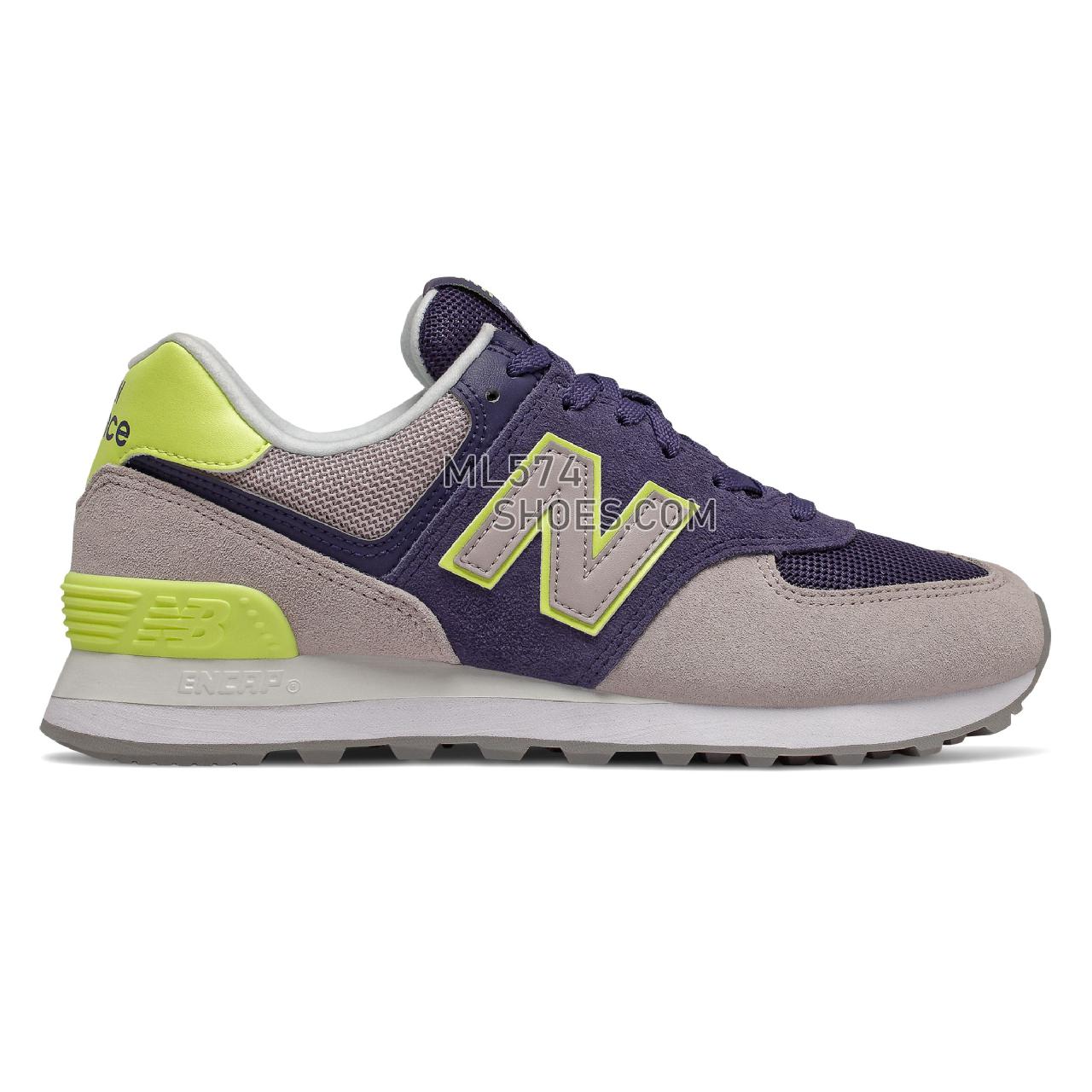 New Balance 574 - Women's Whats Trending - Natural Indigo with Linen Fog and Lemon Slush - WL574SOU