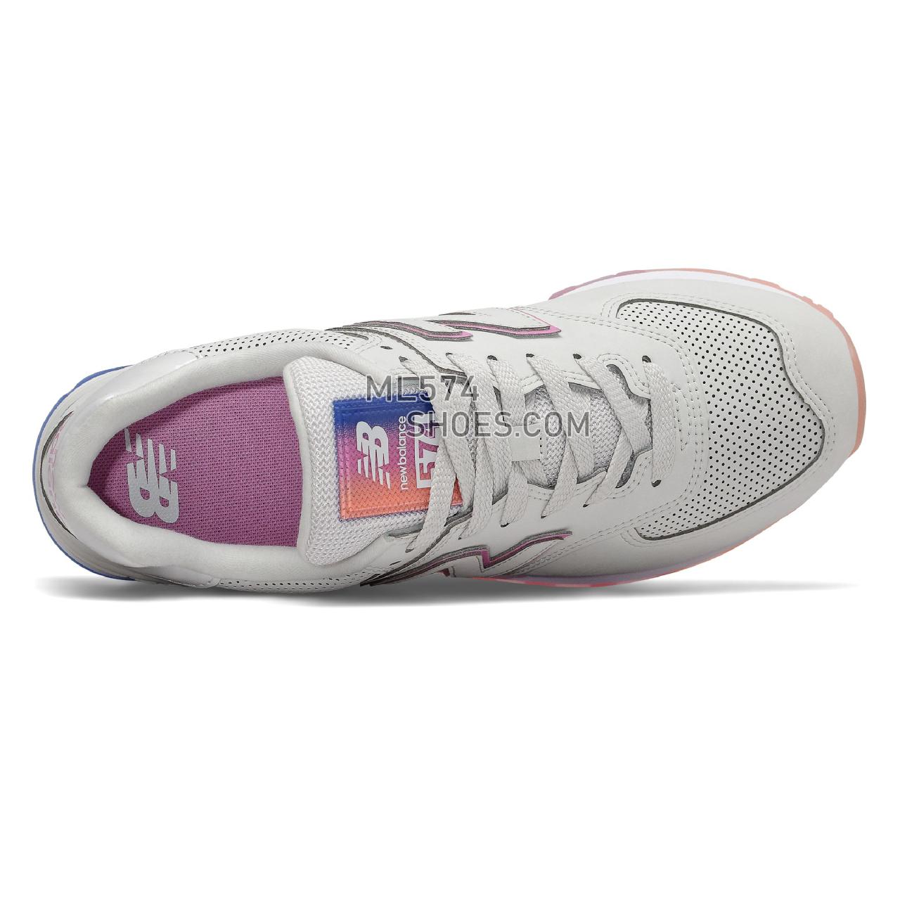 New Balance 574 - Women's Classic Sneakers - Linen Fog with Candy Pink - WL574SOL