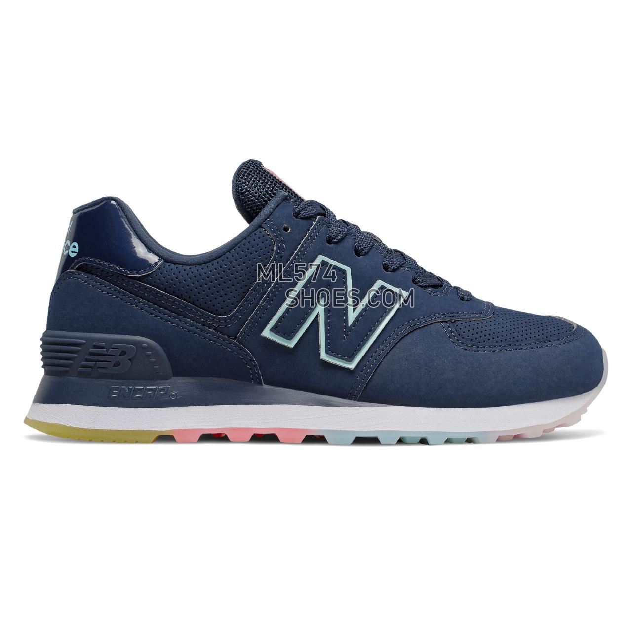 New Balance 574 - Women's Classic Sneakers - Natural Indigo with Bali Blue - WL574SON