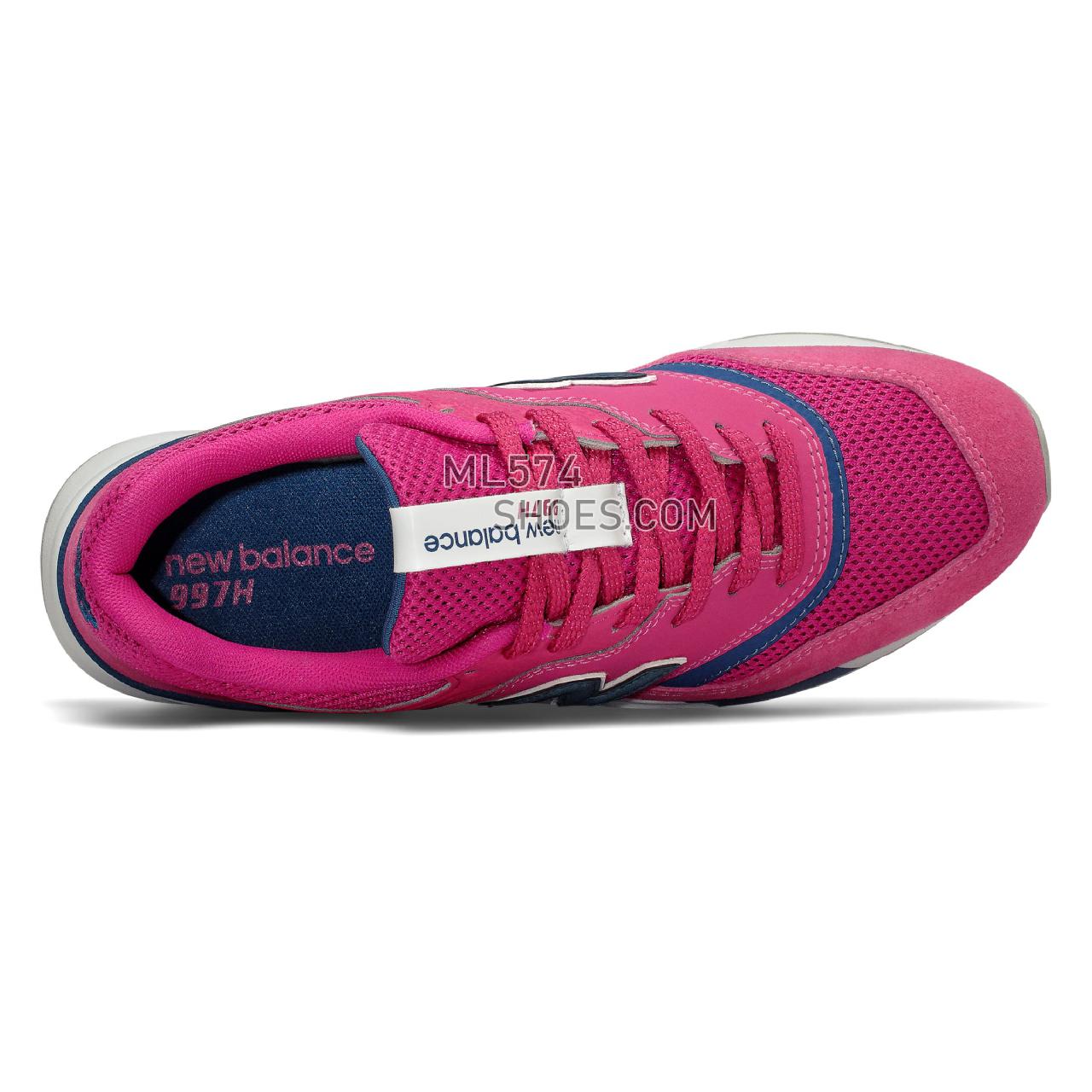 New Balance 997H - Women's Classic Sneakers - Pink with Blue - CW997HNZ